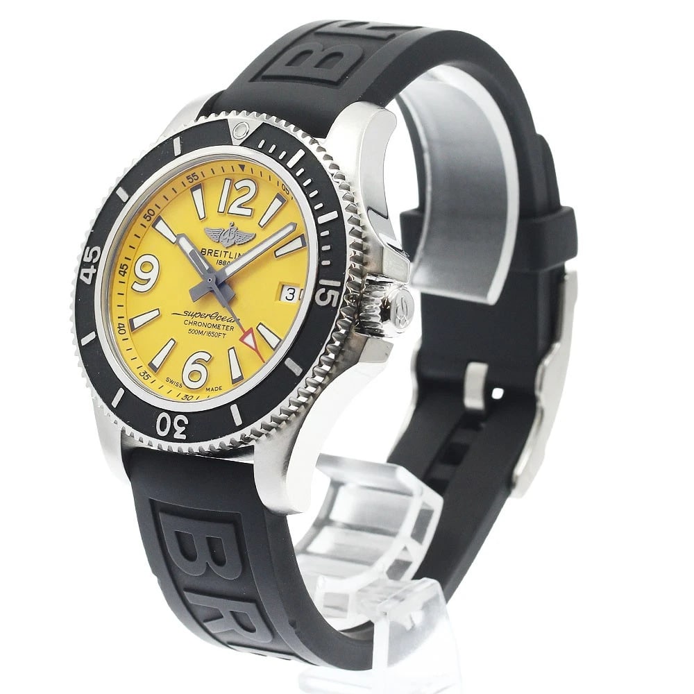 BREITLING SUPER OCEAN DATE YELLOW AUTOMATIC WATCH - 2