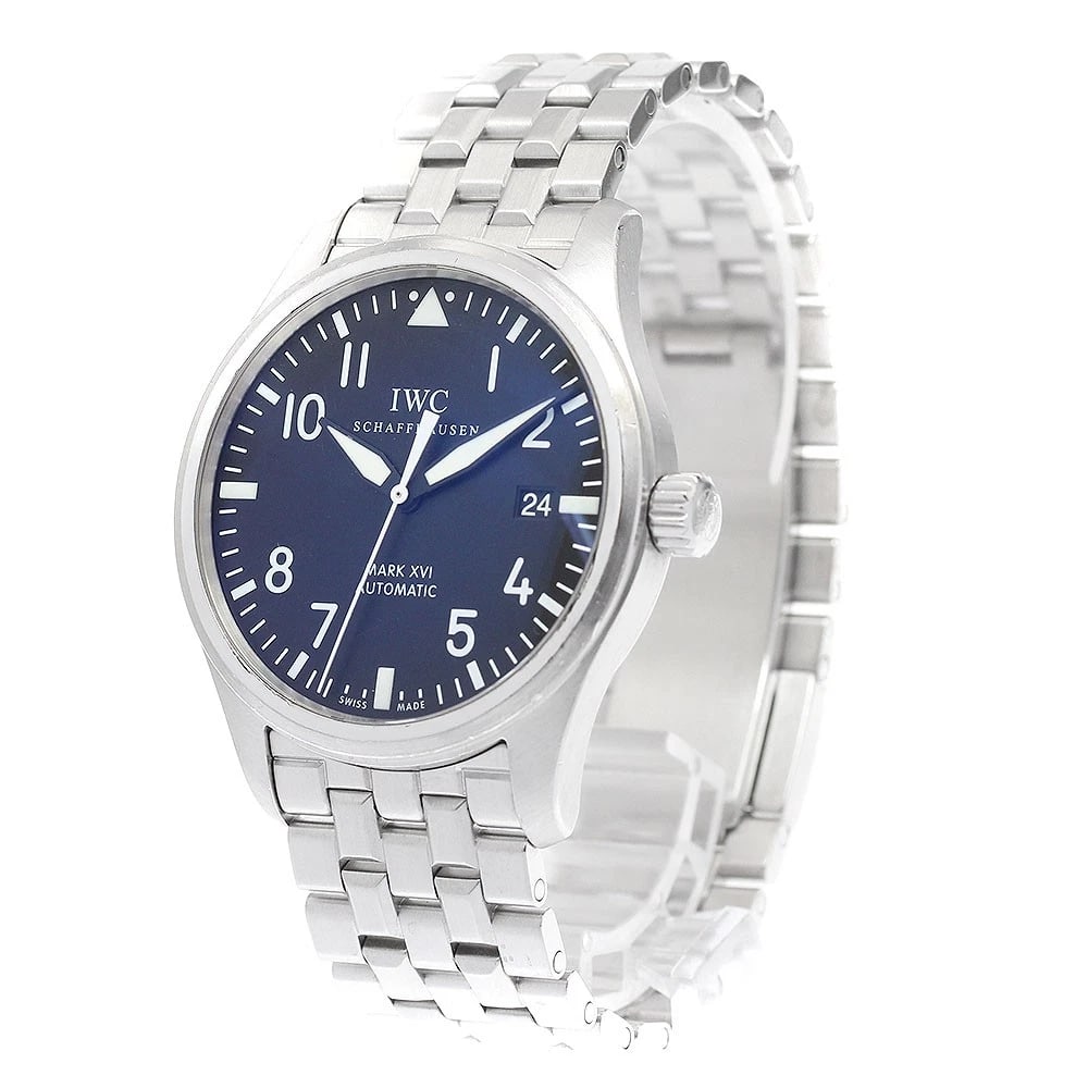 IWC SCHAFFHAUSEN PILOT WATCH AUTOMATIC WATCH: IWC SCHAFFHAUSEN Pilot Watch Automatic Watch Brand: IWC SCHAFFHAUSEN Type/Style: Wristwatch Material: Band Material Stainless Steel, Case Material Stainless Steel Color: Dial Color black Band Color