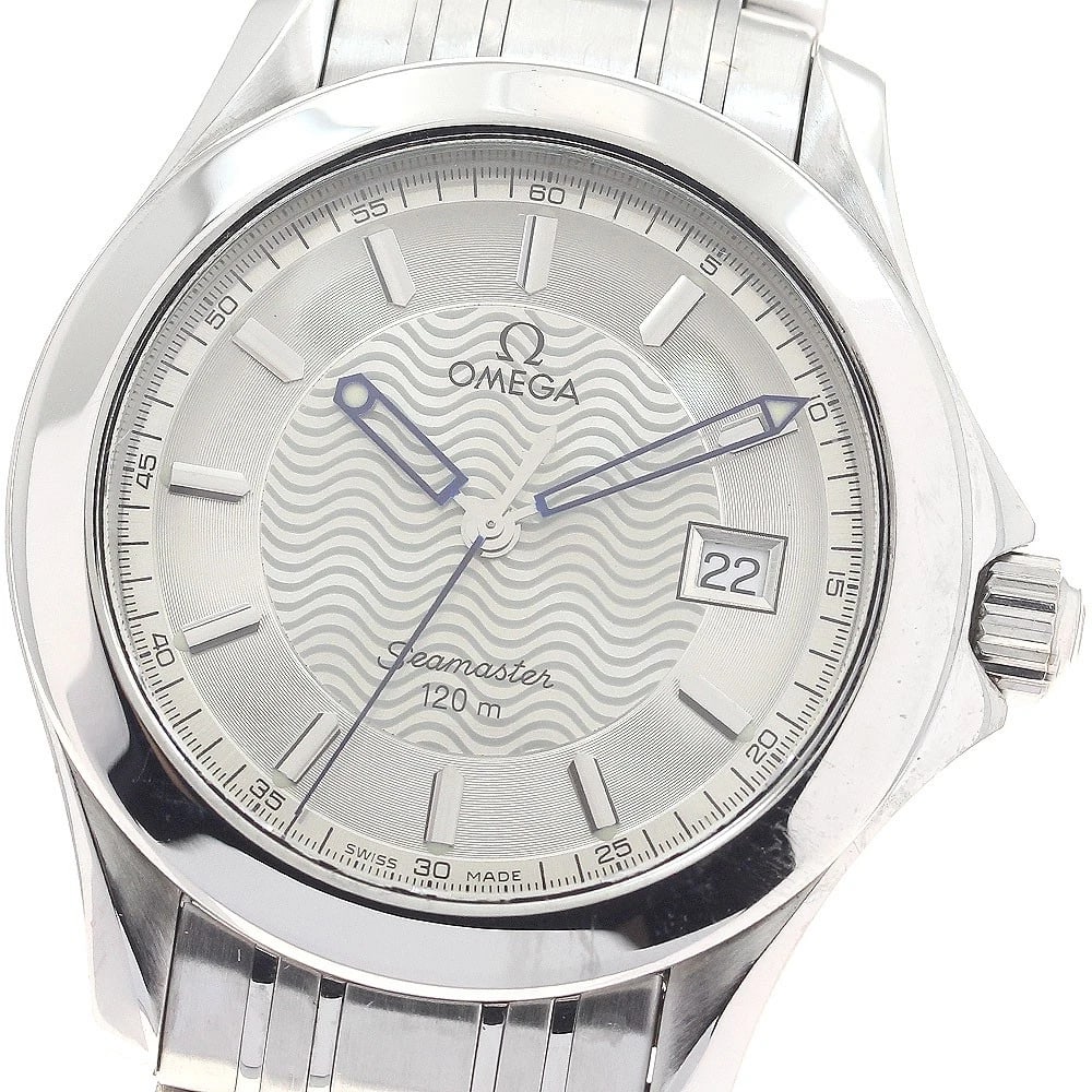 OMEGA SEAMASTER DATE SILVER QUARTZ WATCH: OMEGA Seamaster Date Silver Quartz Watch Brand: OMEGA Type/Style: Wristwatch Material: Band Material Stainless Steel, Case Material Stainless Steel Color: Case Color Silver Band Color Silver Dial