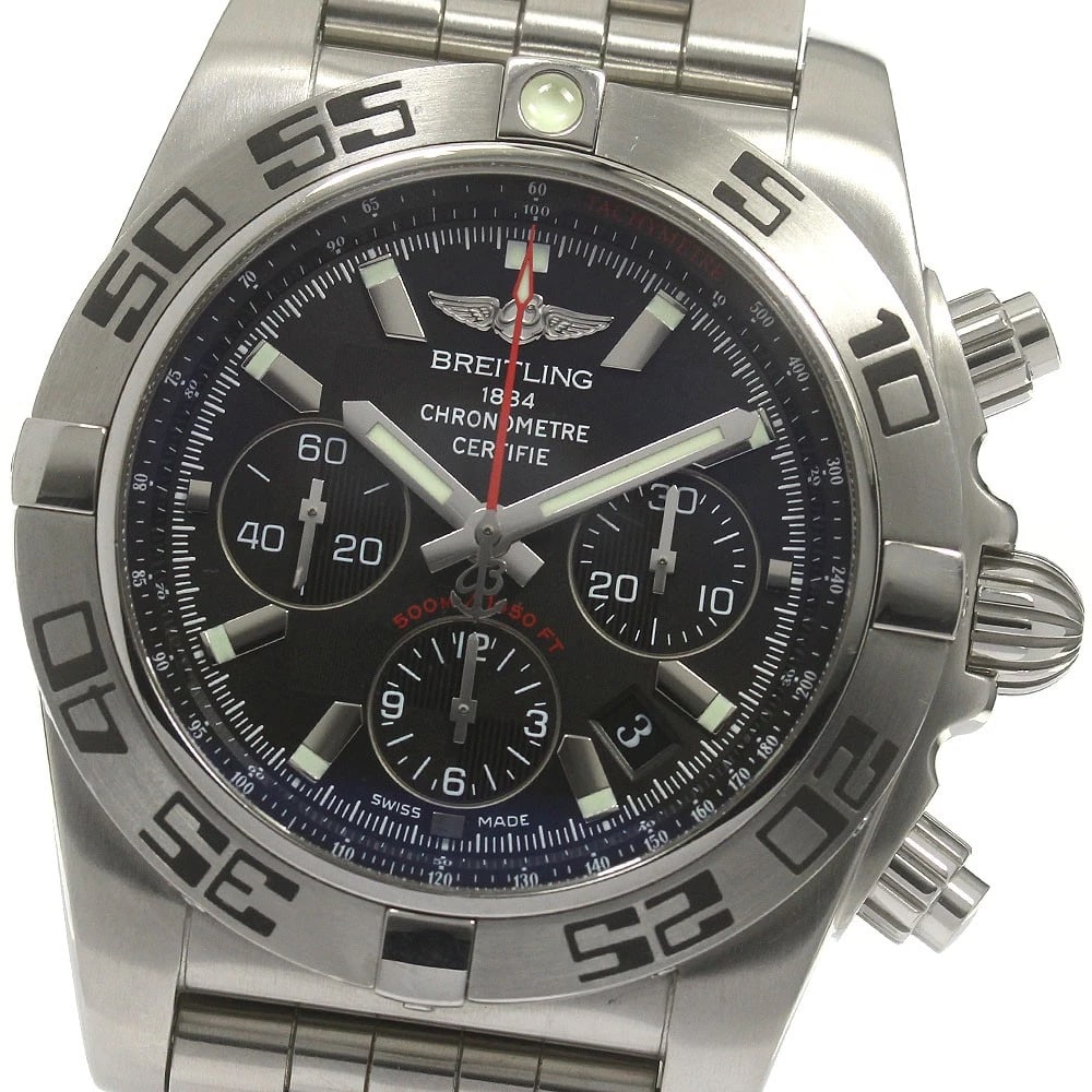 BREITLING CHRONOMCHRONOGRAPH DATE BLACK AUTOMATIC WATCH: BREITLING ChronomChronograph Date black Automatic Watch Brand: BREITLING Type/Style: Wristwatch Material: Band Material Stainless Steel, Case Material Stainless Steel Color: Case Color Silver Band