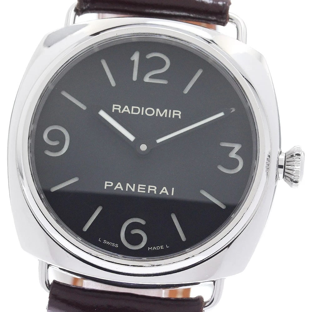 PANERAI RADIOMIR BLACK HAND WINDING WATCH: PANERAI Radiomir black Hand Winding Watch Brand: PANERAI Type/Style: Wristwatch Material: Band Material leather, Case Material Stainless Steel Color: Dial Color black Band Color Brown Case Color