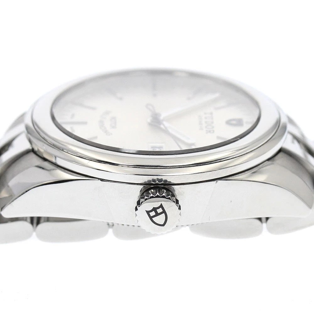 TUDOR GLAMOR DATE SILVER AUTOMATIC WATCH - 3