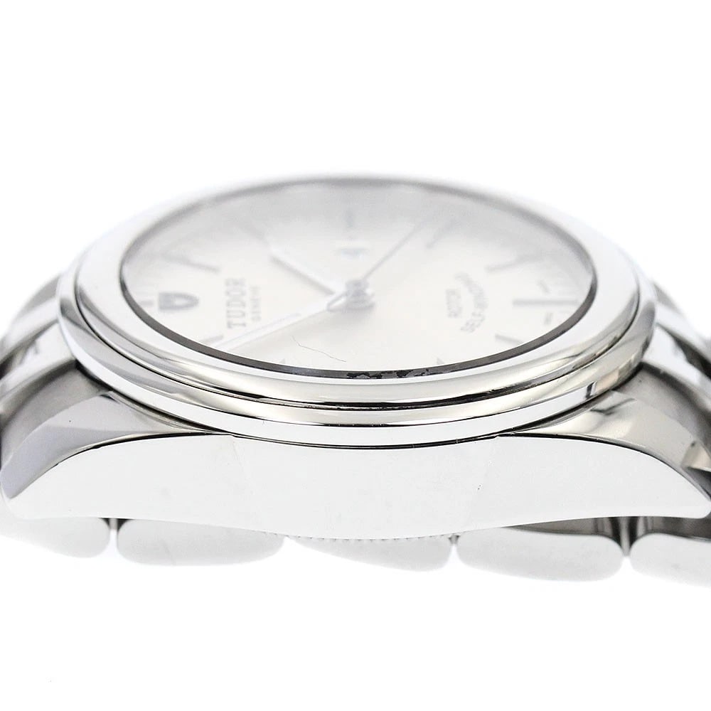 TUDOR GLAMOR DATE SILVER AUTOMATIC WATCH - 4