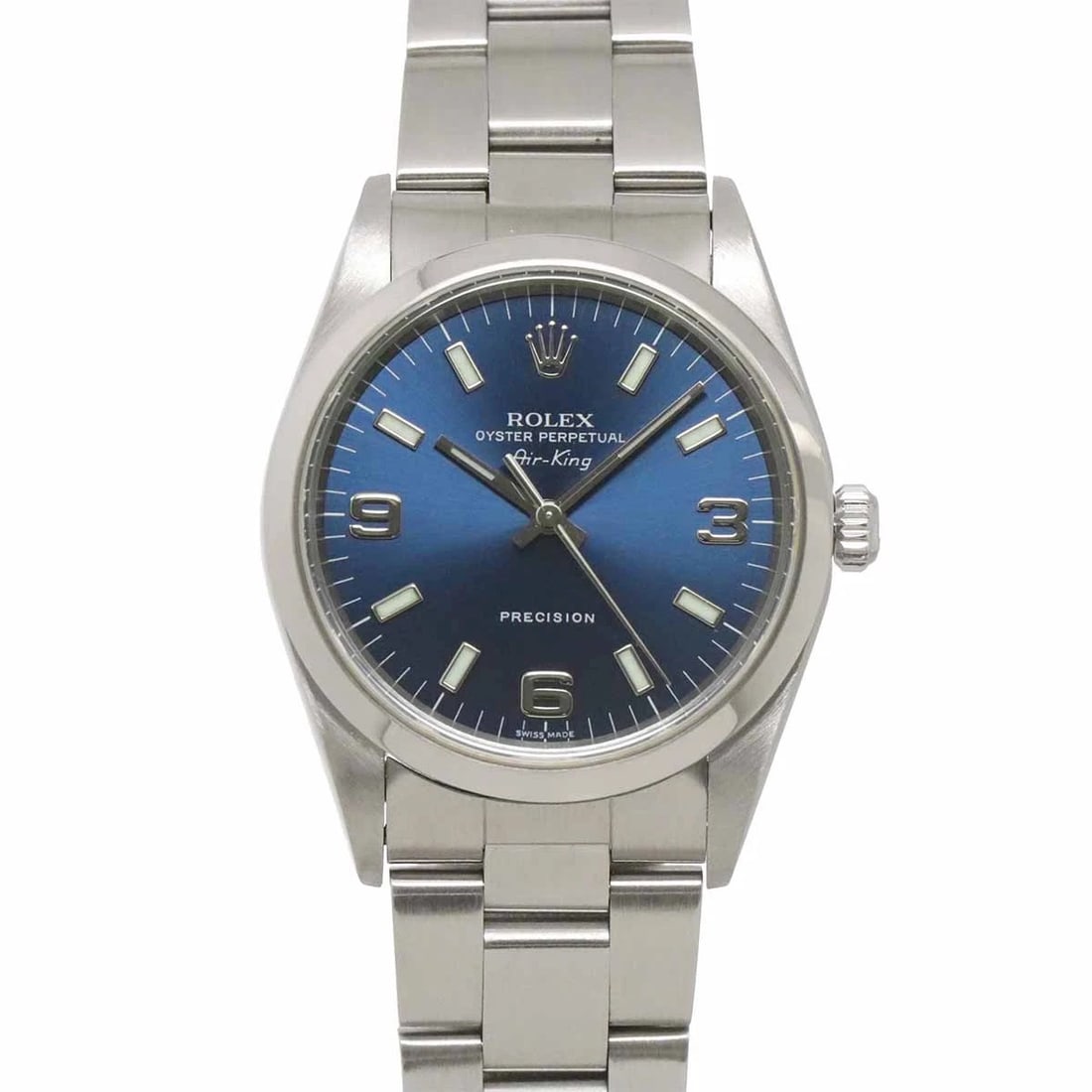 ROLEX AIR KING P AUTOMATIC BLUE DIAL WATCH: ROLEx Air King P Automatic Blue Dial Watch Brand: ROLEx Type/Style: Wristwatch Material: Stainless steel Color: Dial Color Blue Dial Size: Length 43mm(included lag) CaseSize Depth 11mm CaseSize Width