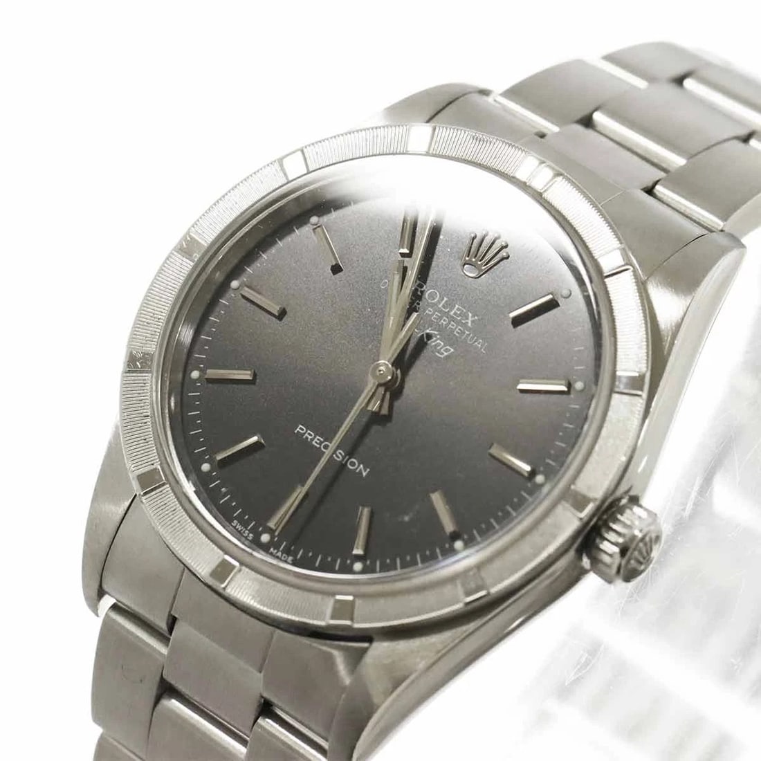 ROLEX AIR KING ENGINE TURNED BEZEL P AUTOMATIC WATCH - 5