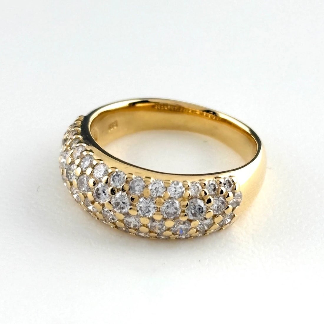 MELEE DIAMOND DESIGN RING YG RING 18K: Melee Diamond Design Ring Yg Ring 18K Brand: Unbranded Type/Style: Ring Material: 18K YG, Main Stone Natural Color: YG Size: US6.5 Accessories: None Accessories Notice: When purchasing pre