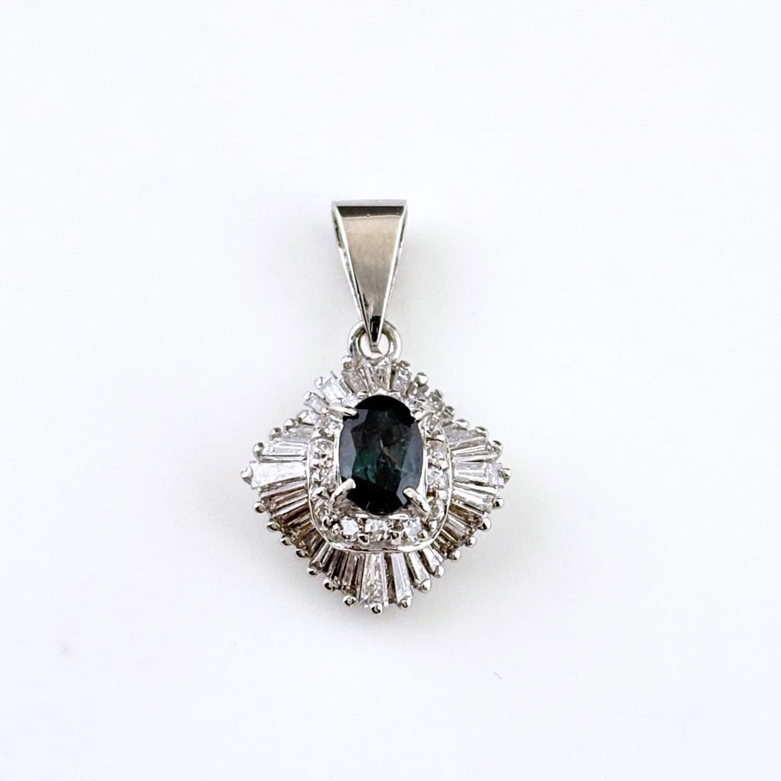ALEXANDRITE PLATINUM MELEE DIAMOND PENDANT HEAD (1 of 3)