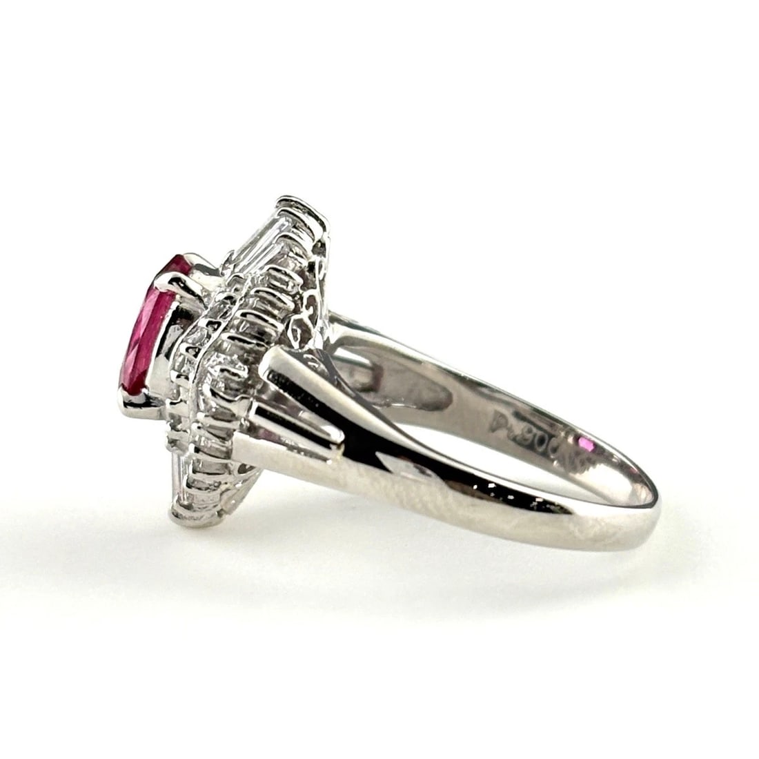 RUBY DESIGN RING PLATINUM RING PT900 RUBY DIAMOND - 3