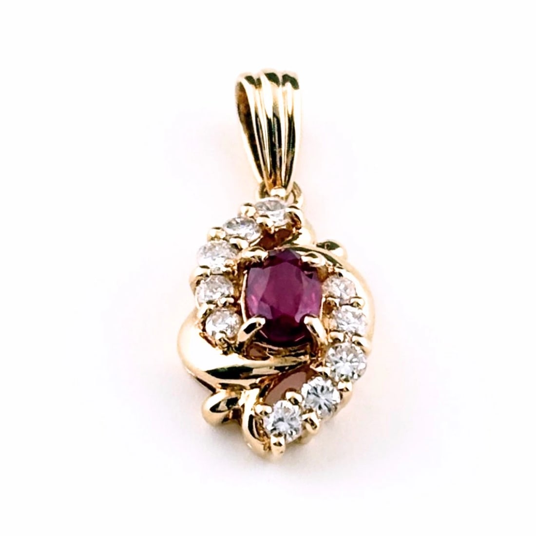 RUBY PENDANT HEAD YG MELEE DIAMOND PENDANT HEAD (1 of 5)