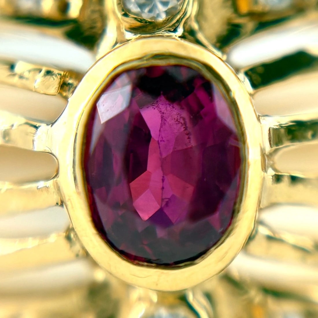 RUBY DESIGN RING YG MELEE DIAMOND RING 18K DIAMOND - 2
