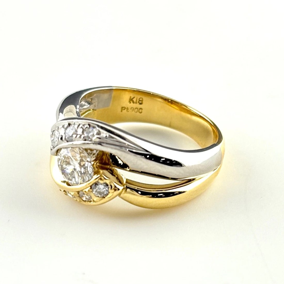 DIAMOND DESIGN RING YG PLATINUM RING MELEE DIAMOND RING: Diamond Design Ring Yg Platinum Ring Melee Diamond Ring Brand: Unbranded Type/Style: Ring Material: 18K YG, Main Stone Natural Color: YG Size: US6 to 6.5 Accessories: None Accessories Notice: When