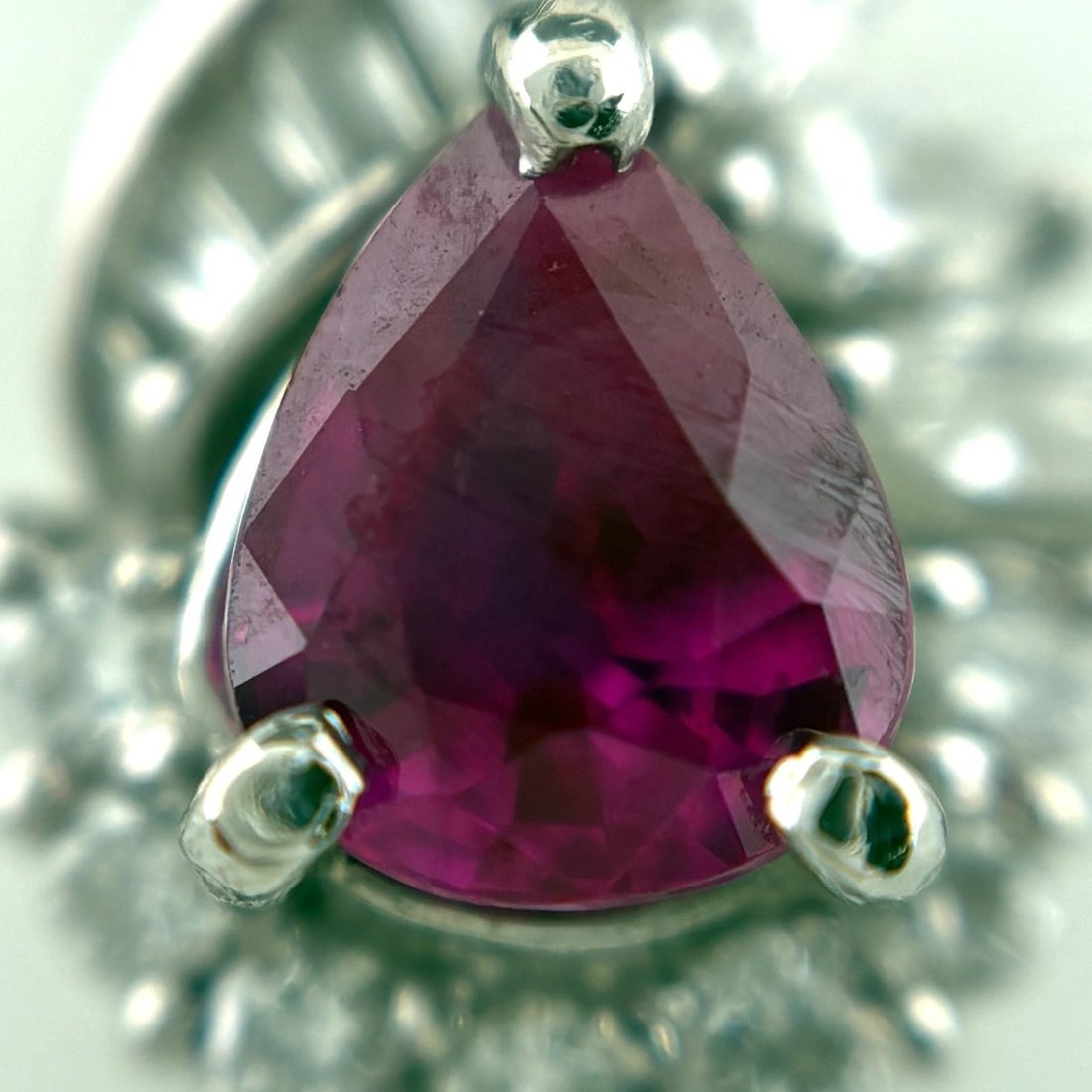 RUBY PLATINUM MELEE DIAMOND PENDANT HEAD - 2