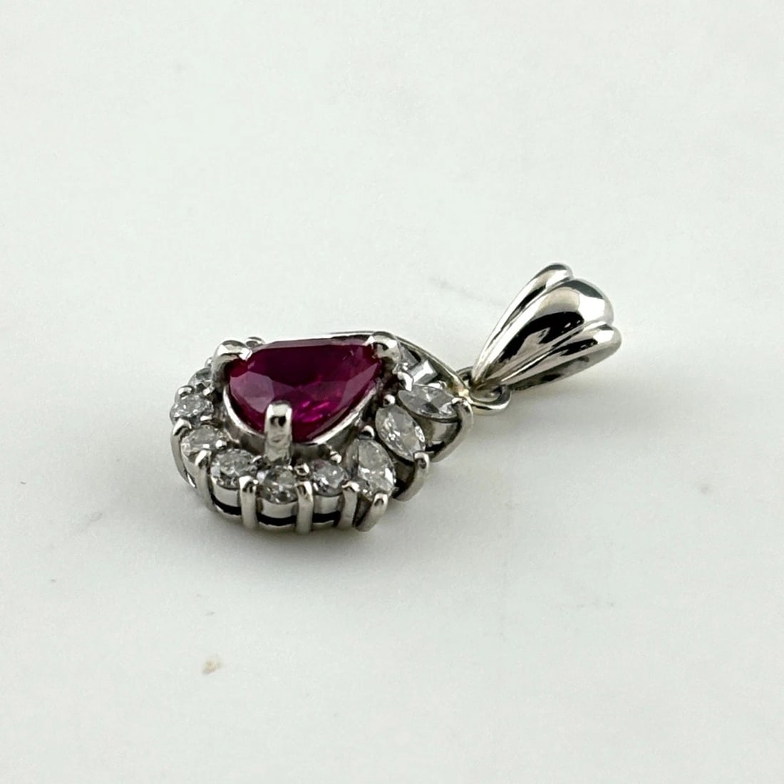 RUBY PLATINUM MELEE DIAMOND PENDANT HEAD - 3