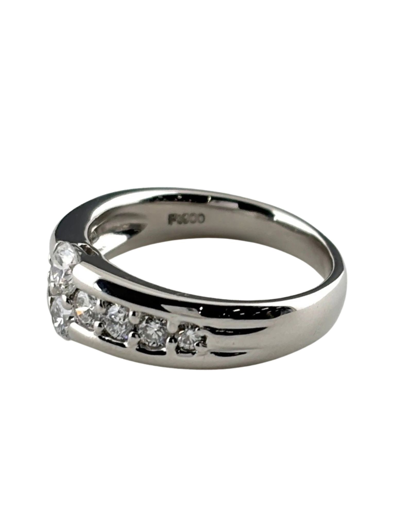 MELEE DIAMOND DESIGN RING PLATINUM RING: Melee Diamond Design Ring Platinum Ring Brand: Unbranded Type/Style: Ring Material: Pt900, Main Stone Natural Color: None Size: US6 Accessories: None Accessories Notice: When purchasing pr