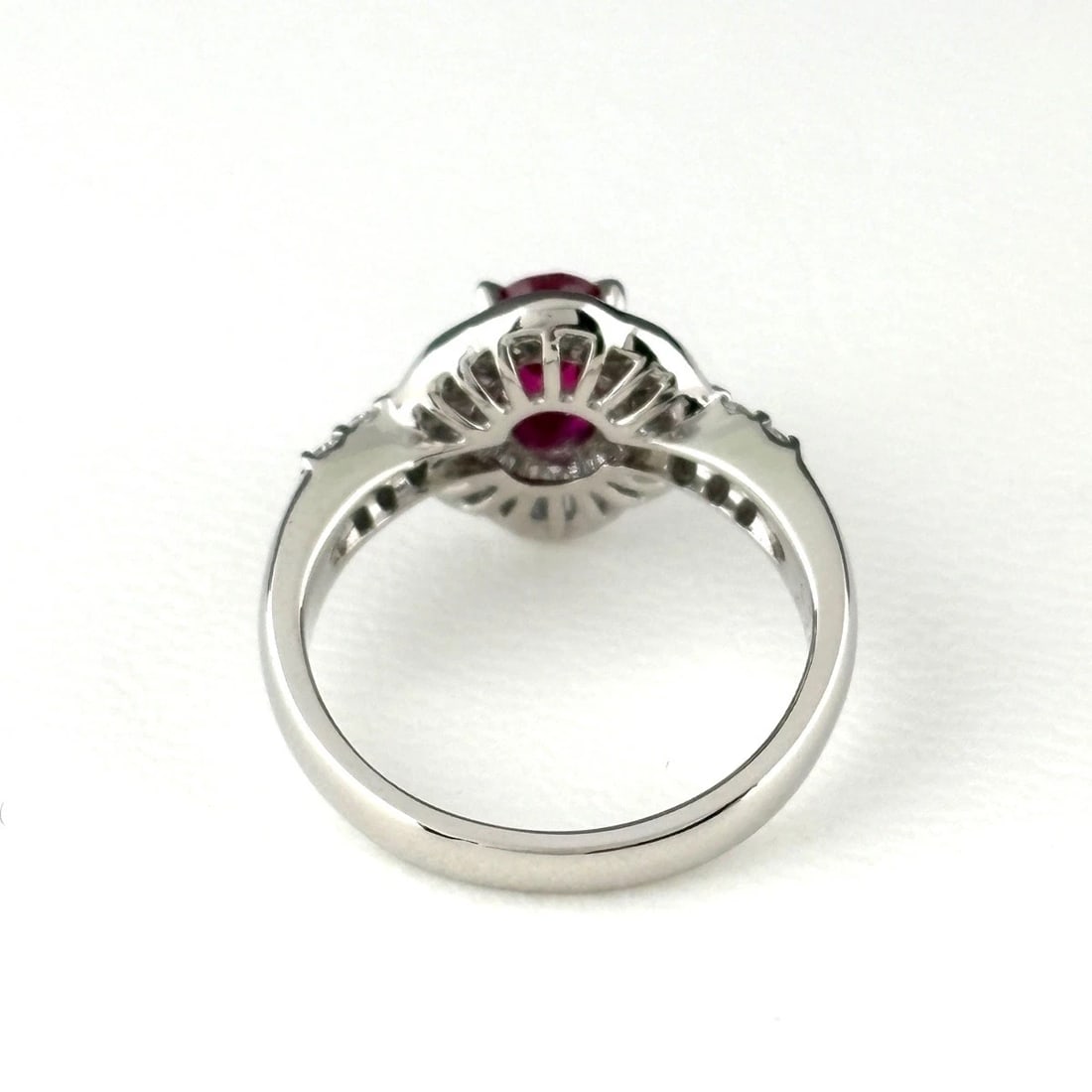 RUBY PLATINUM RING MELEE DIAMOND RING PT900 - 3