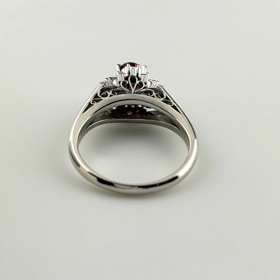 RUBY DESIGN RING PLATINUM RING MELEE DIAMOND RING PT900 - 3