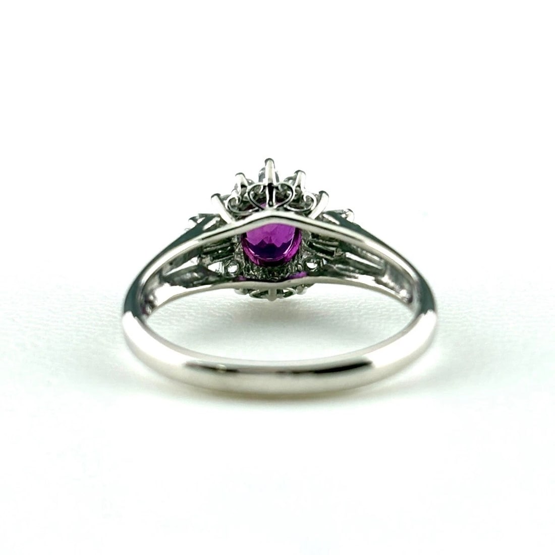 RUBY PLATINUM RING MELEE DIAMOND RING PT850 - 4