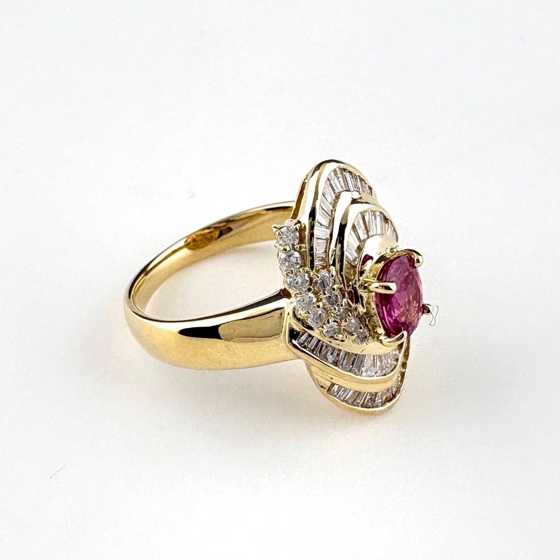 RUBY DESIGN RING YG RING MELEE DIAMOND RING - 3