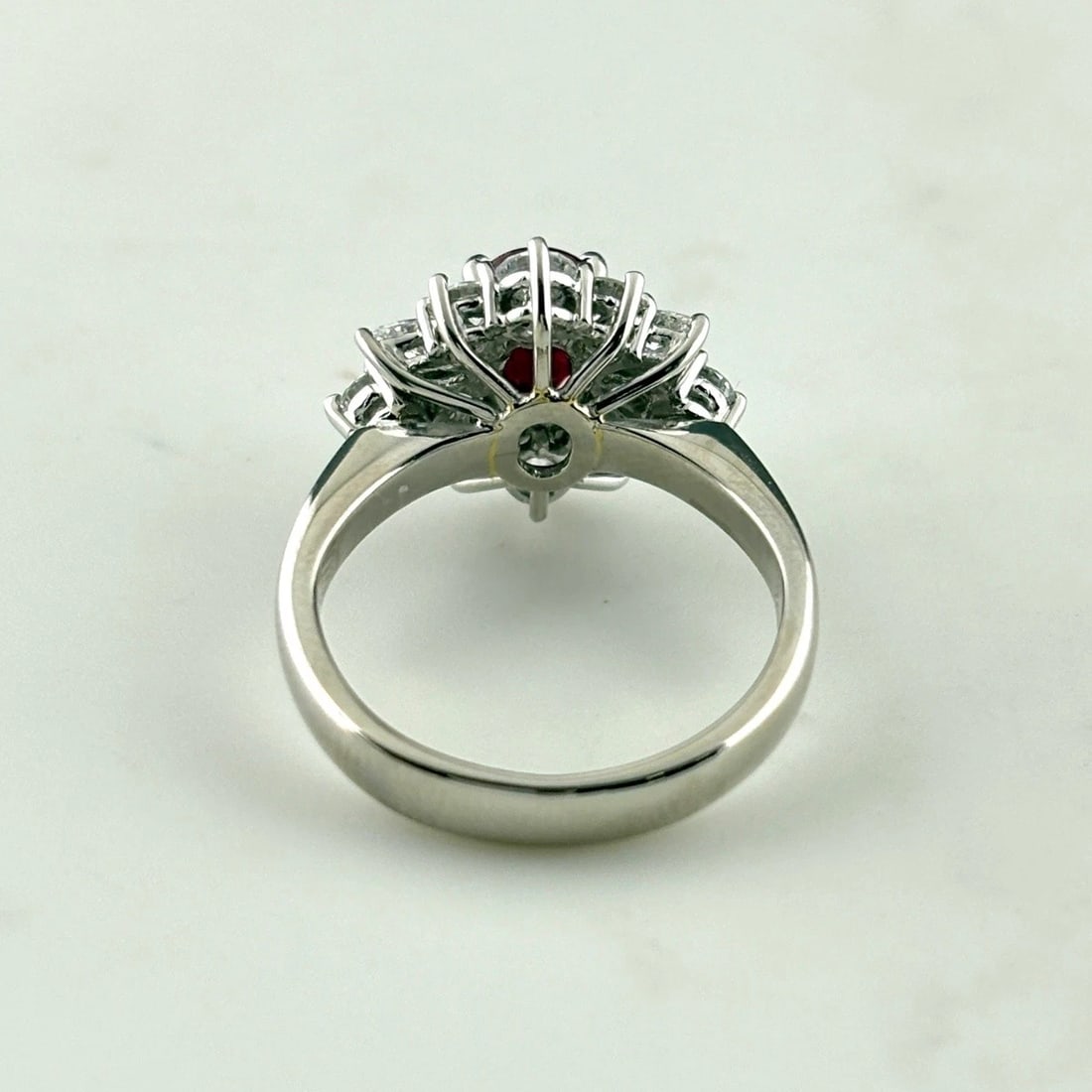 RUBY PLATINUM MELEE DIAMOND RING PT900 - 3