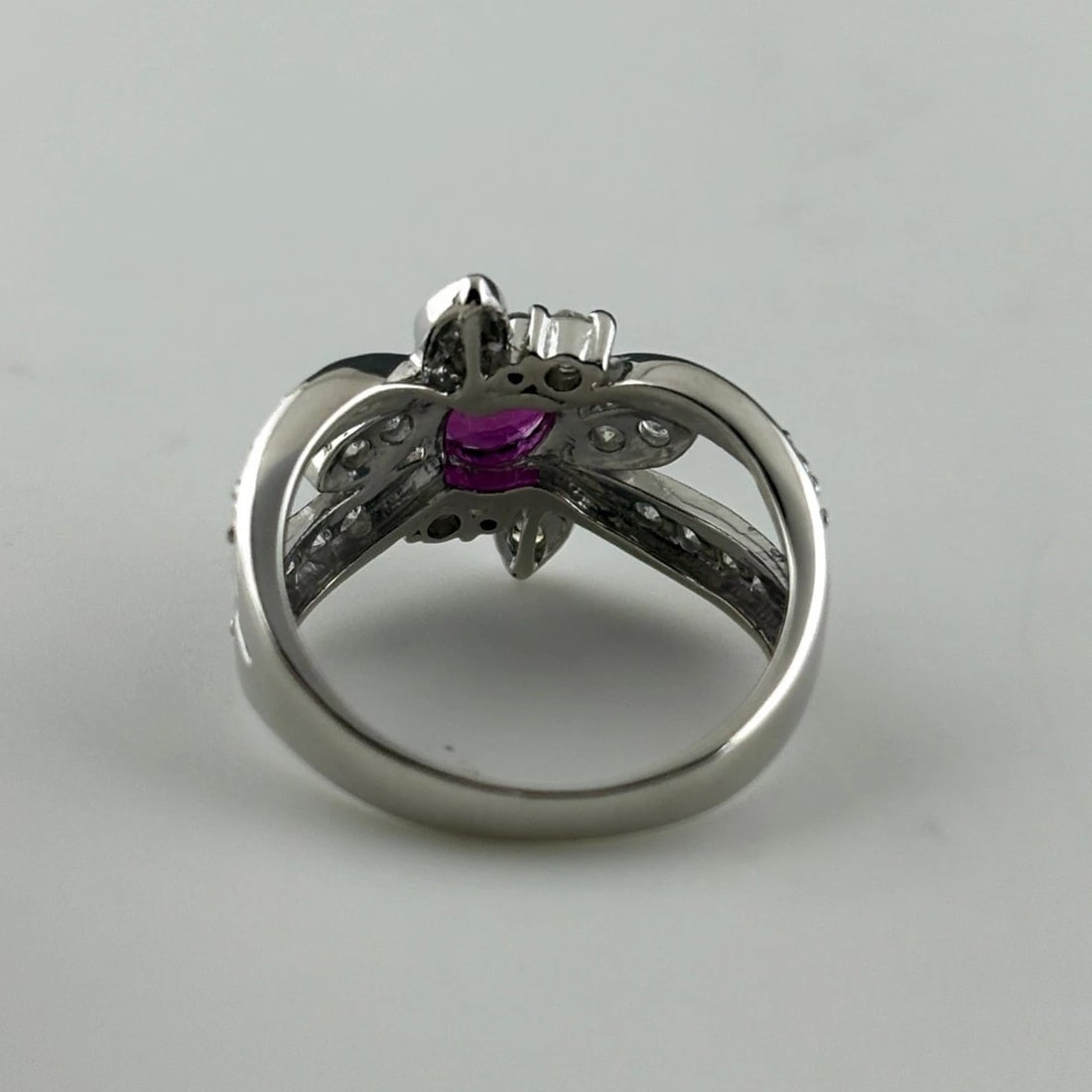 RUBY DESIGN RING PLATINUM MELEE DIAMOND RING PT900 - 2