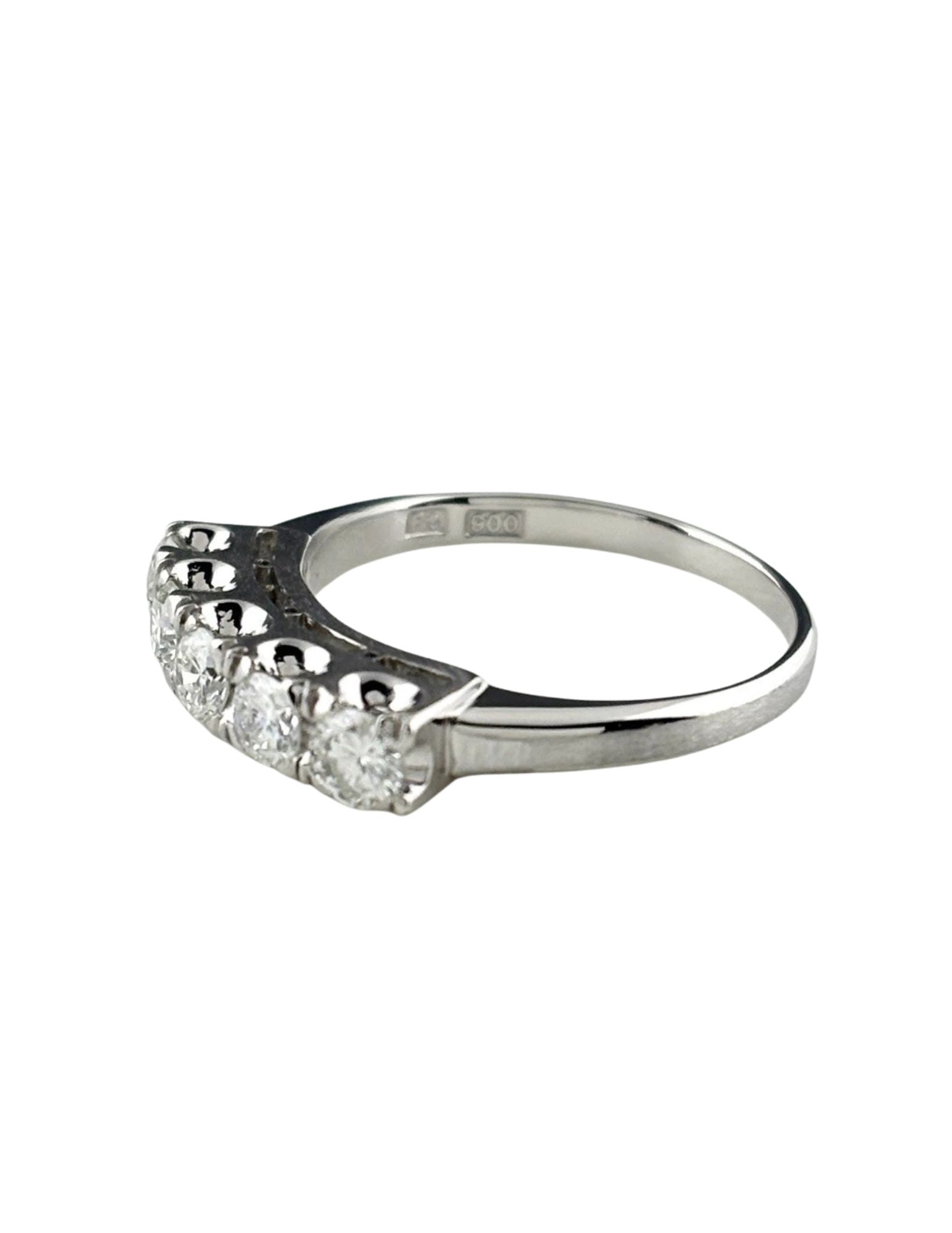 MELEE DIAMOND DESIGN RING PLATINUM RING PT900: Melee Diamond Design Ring Platinum Ring Pt900 Brand: Unbranded Type/Style: Ring Material: Pt900, Main Stone Natural Color: None Size: US5 Accessories: None Accessories Notice: When purchas