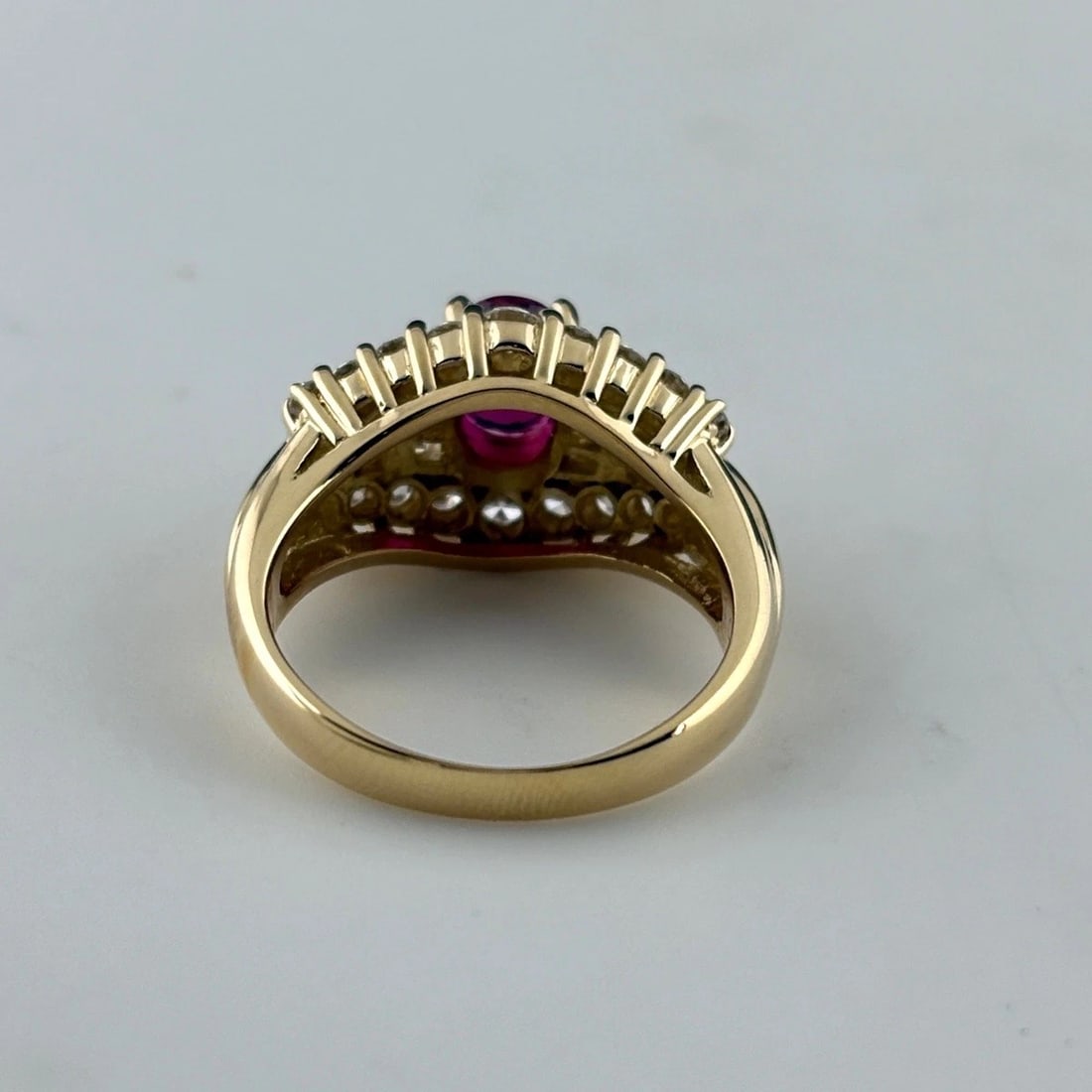RUBY DESIGN RING YG MELEE DIAMOND RING 18K - 3