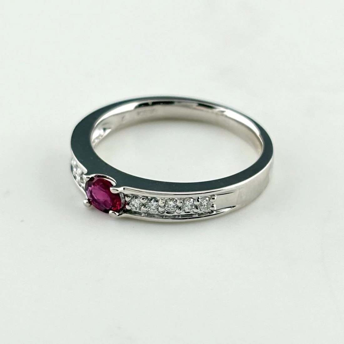 RUBY DESIGN RING WG MELEE DIAMOND RING (1 of 3)
