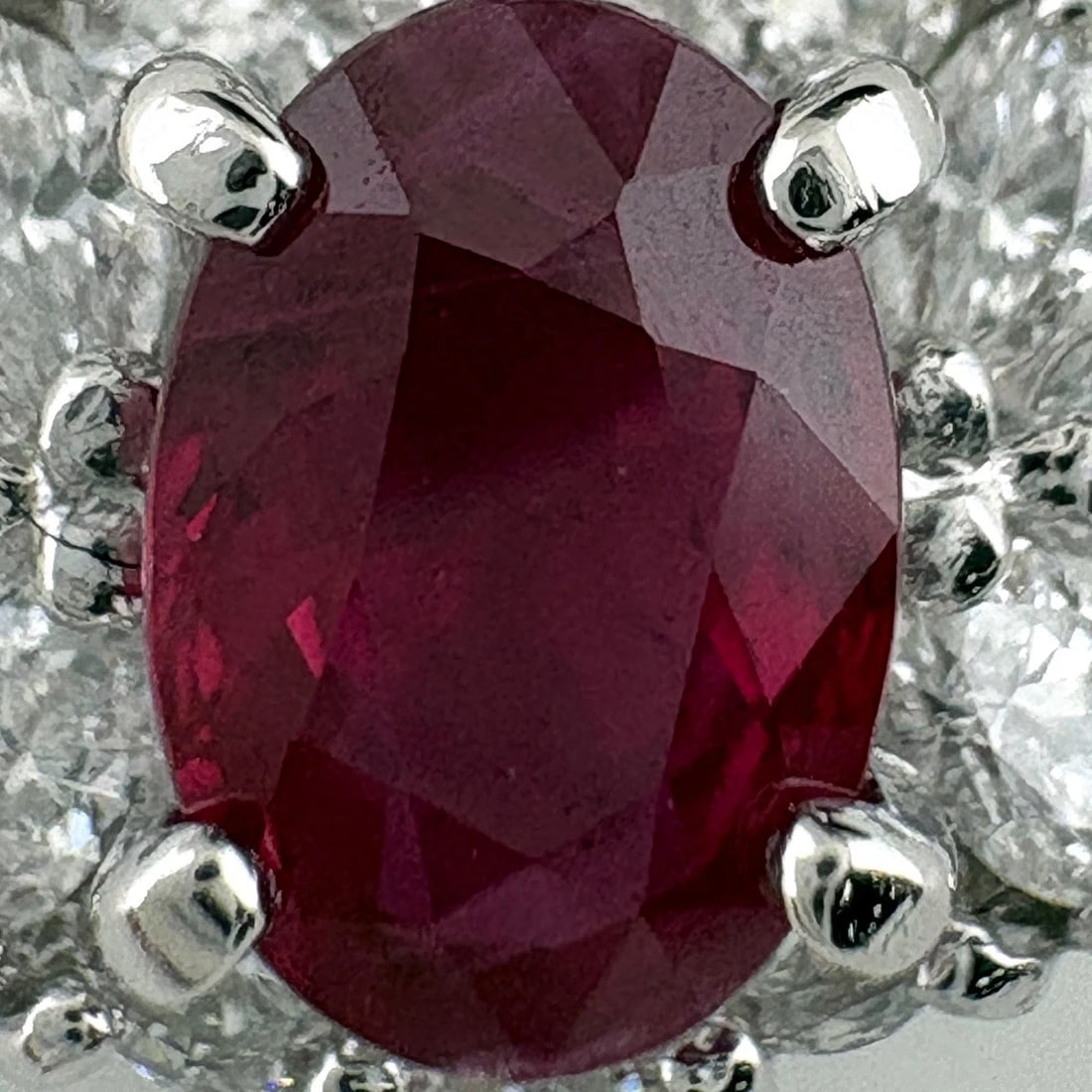 RUBY PLATINUM MELEE DIAMOND PENDANT HEAD - 2