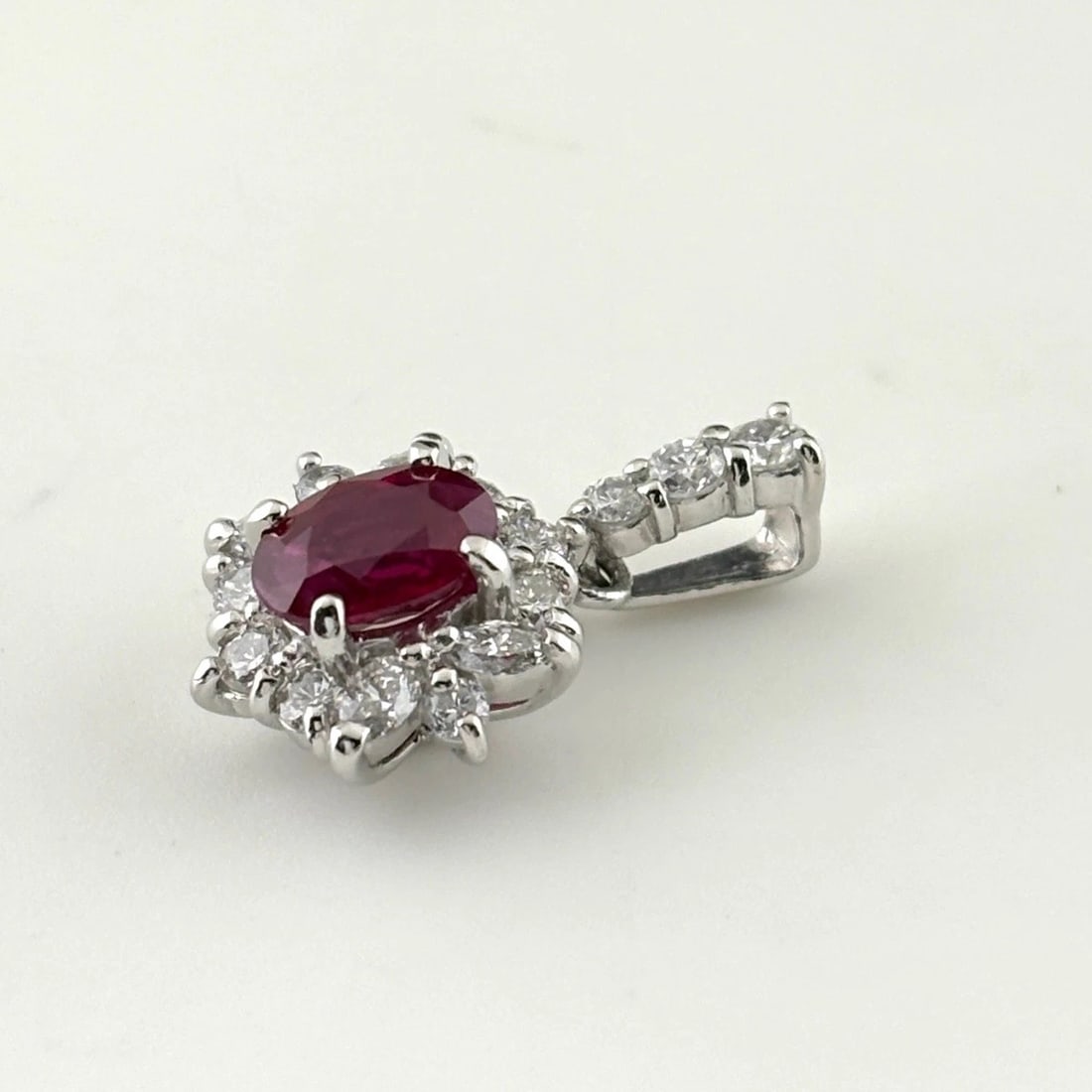 RUBY PLATINUM MELEE DIAMOND PENDANT HEAD - 3