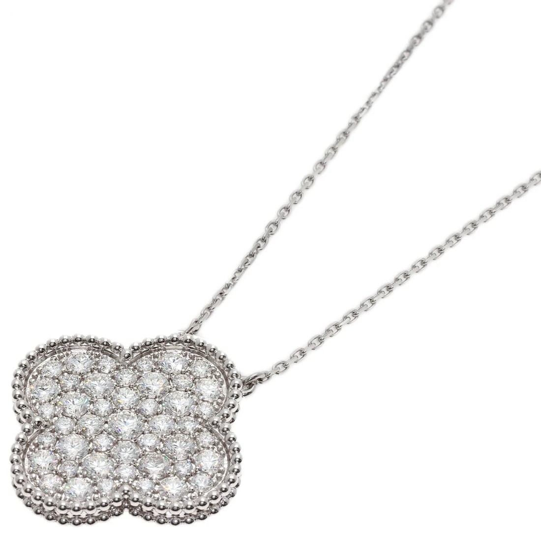 VAN CLEEF & ARPELS MAGIC ALHAMBRA DIAMOND NECKLACE K18 WHITE GOLD (1 of 2)