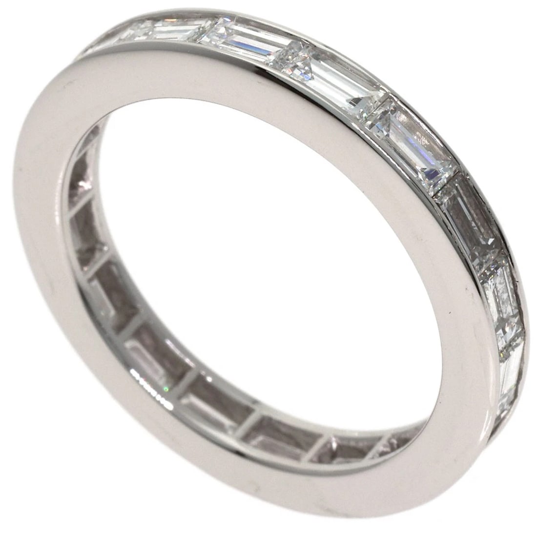 HARRY WINSTON FULL ETERNITY BUCKET DIAMOND RING PLATINUM PT950: HARRY WINSTON Full Eternity Bucket Diamond Ring Platinum PT950 Brand: HARRY WINSTON Type/Style: Ring Material: Platinum PT950, Main Stone Natural Color: Silver Size: 9.75(US) Accessories: None