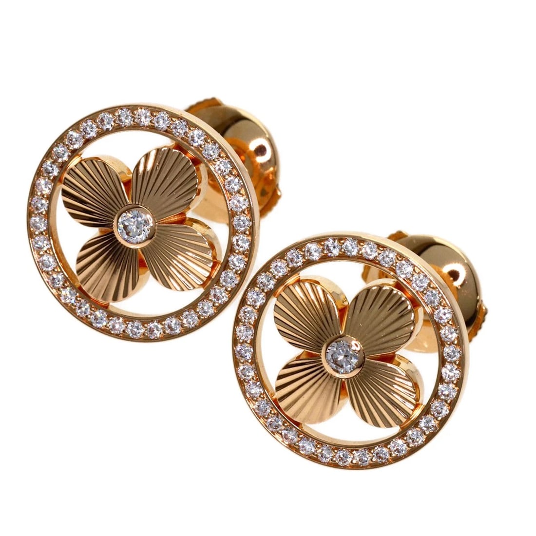 LOUIS VUITTON BERG SUN BLOSSOM DIAMOND EARRING K18 PINK GOLD: LOUIS VUITTON Berg Sun Blossom Diamond earring K18 Pink Gold Brand: LOUIS VUITTON Type/Style: earring Material: K18 Pink Gold, Main Stone Natural Color: Gold Size: Top Size:0.6inch/14x14x2.3mm Acc