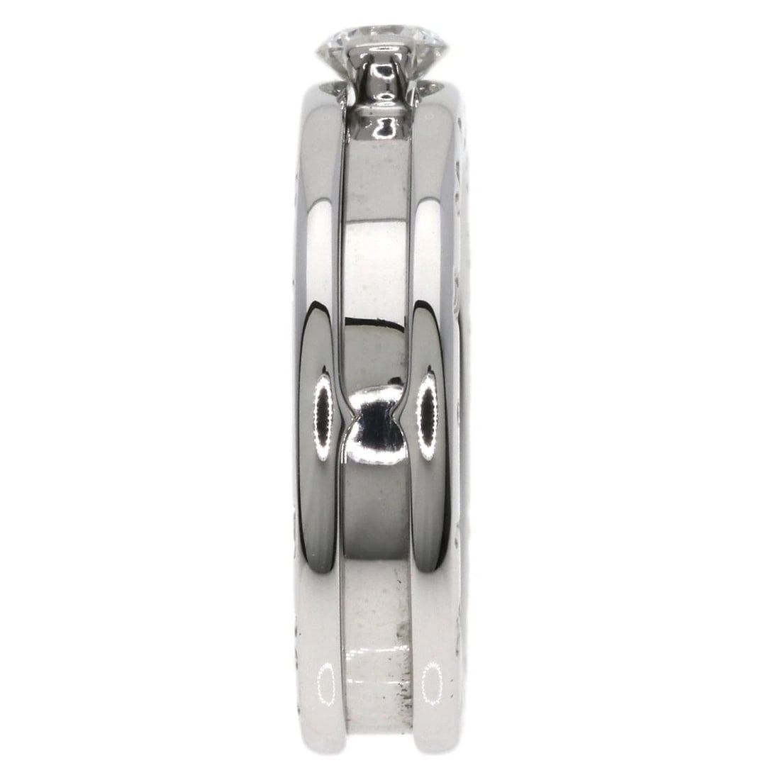 BVLGARI B.ZERO1 DIAMOND RING K18 WHITE GOLD: BVLGARI B.zero1 Diamond Ring K18 White Gold Brand: BVLGARI Type/Style: Ring Material: K18 White Gold, Main Stone Natural Color: Silver Size: 5(US) Accessories: None Accessories Notice: When