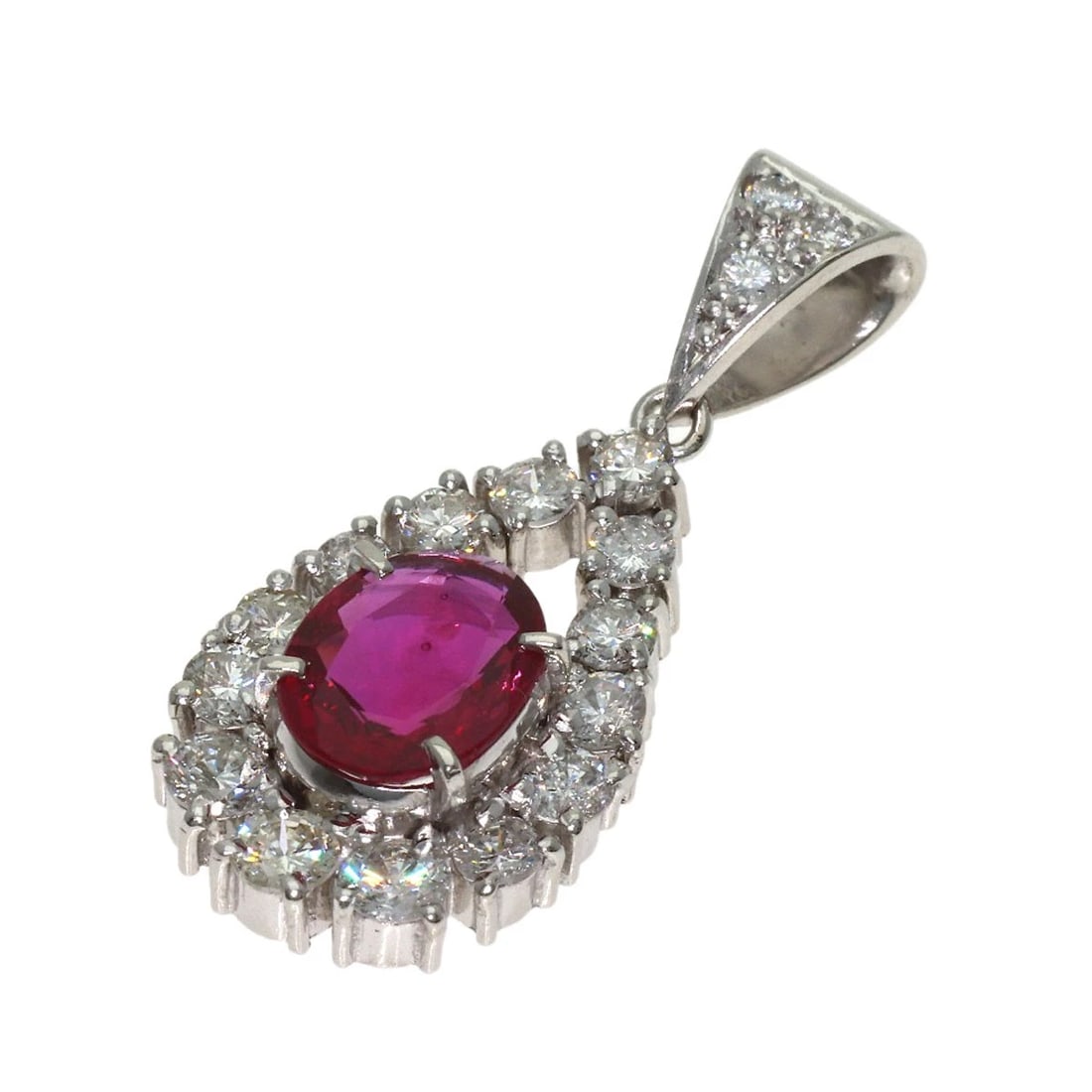 RUBY DIAMOND PENDANT TOP PLATINUM PT900 (1 of 2)