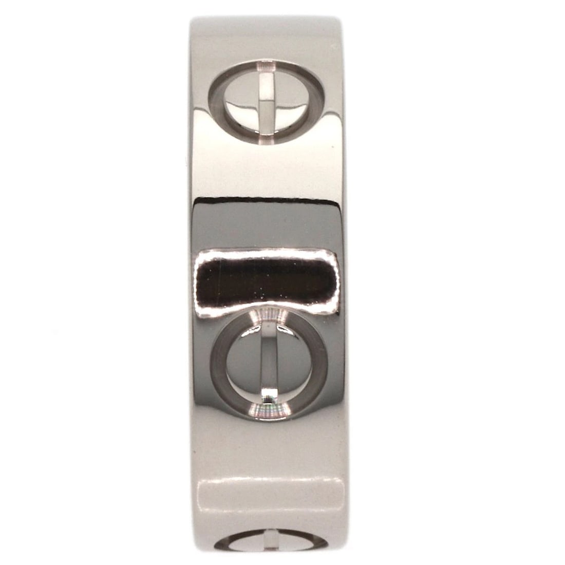 CARTIER LOVE RING K18 WHITE GOLD: CARTIER love Ring K18 White Gold Brand: CARTIER Type/Style: Ring Material: K18 White Gold, Color: Silver Size: 5(US) Accessories: None Accessories Notice: When purchasing pre-owned goods, please