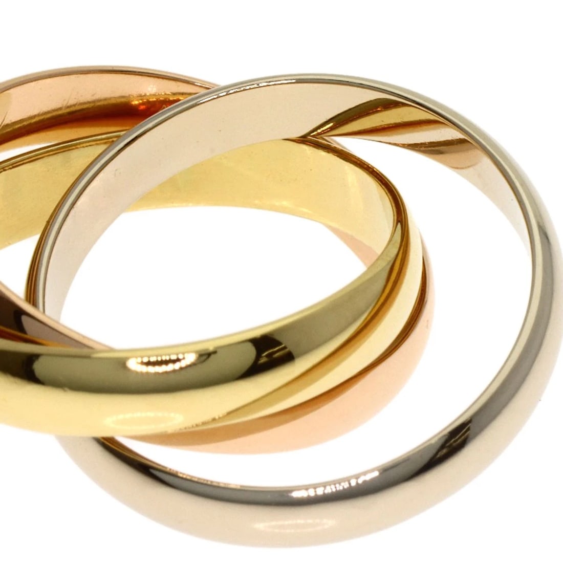CARTIER TRINITY RING K18 YELLOW GOLD 18K PINK GOLD: CARTIER Trinity Ring K18 Yellow Gold 18K Pink Gold Brand: CARTIER Type/Style: Ring Material: K18 Yellow Gold/18K Pink Gold/K18 White Gold, Color: Gold Size: 5(US) Accessories: None Accessories