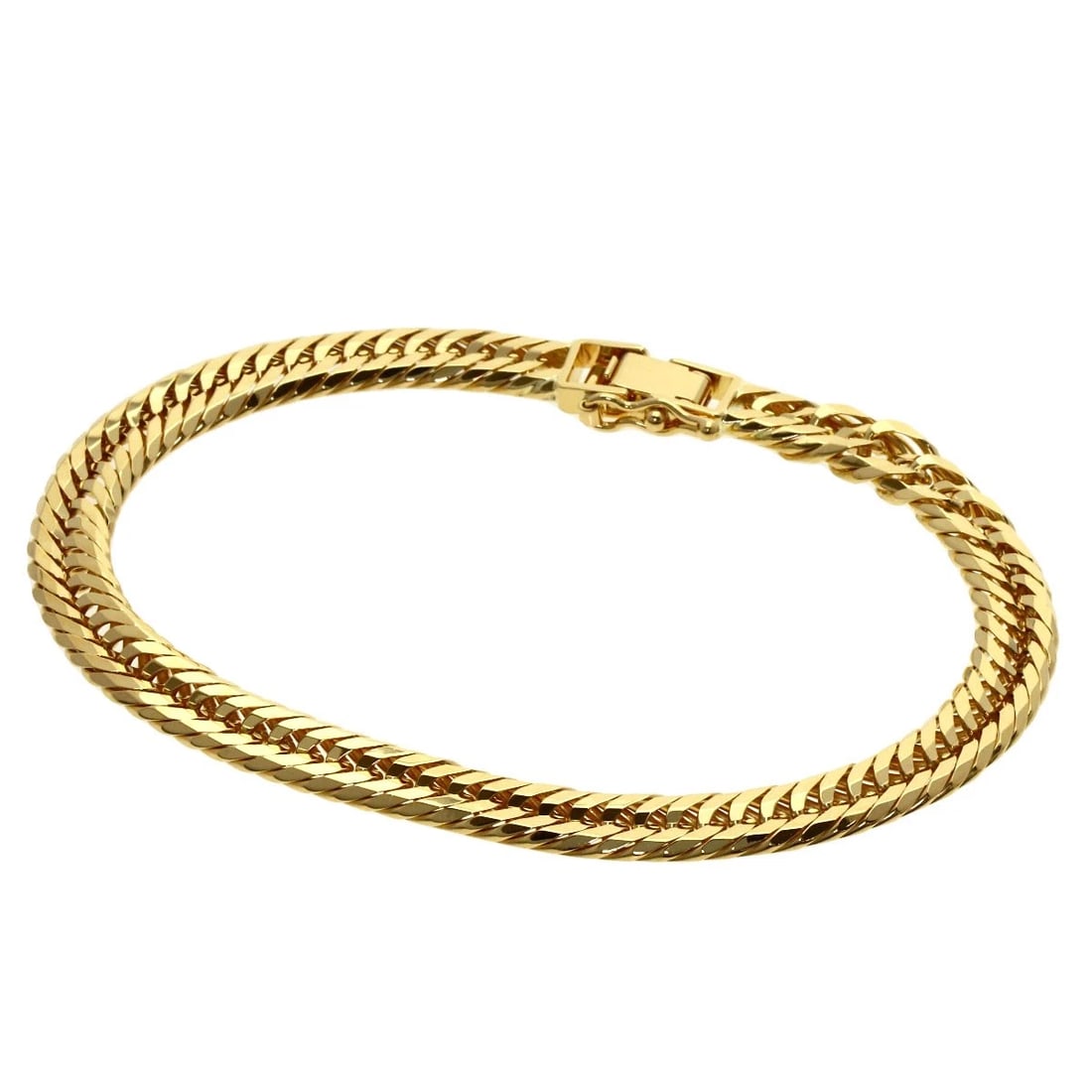 CURB CHAIN KIHEI TRIPLE BRACELET K18 YELLOW GOLD: Curb Chain Kihei Triple Bracelet K18 Yellow Gold Brand: SELECT JEWELRY Type/Style: Bracelet Material: K18 Yellow Gold, Color: Gold Size: Chain Width:2.4inch/6.1mm Inner Circumference:7.3inch/18.5cm