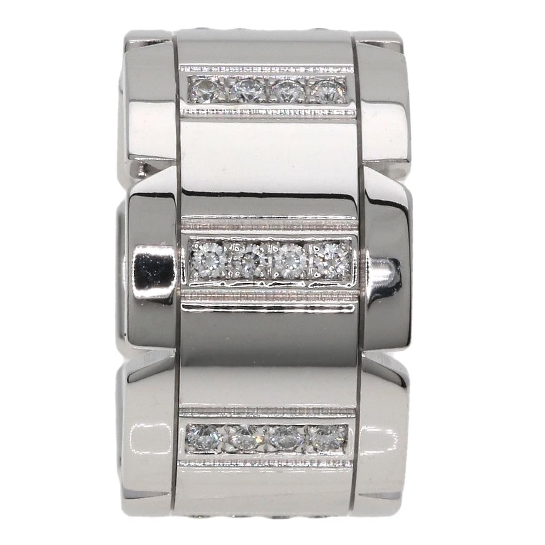 CARTIER TANK FRANCAISE LM DIAMOND RING K18 WHITE GOLD: CARTIER Tank Francaise LM Diamond Ring K18 White Gold Brand: CARTIER Type/Style: Ring Material: K18 White Gold, Main Stone Natural Color: Silver Size: 4.5(US) Accessories: None Accessories Notice: