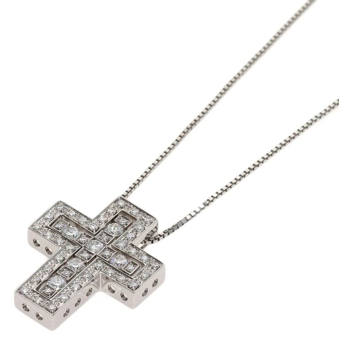 DAMIANI DIAMOND NECKLACE K18 WHITE GOLD: Damiani Diamond Necklace K18 White Gold Brand: Damiani Type/Style: Necklace Material: K18 White Gold, Main Stone Natural Color: Silver Size: Chain Length:19.9inch/50.5cm Chain Width:0.3inch/0.8mm Top 