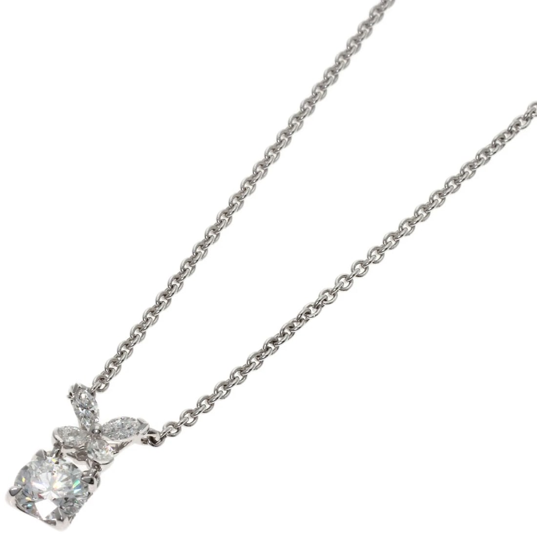 GRAFF CLASSIC DIAMOND NECKLACE K18 WHITE GOLD: GRAFF Classic Diamond Necklace K18 White Gold Brand: GRAFF Type/Style: Necklace Material: K18 White Gold, Main Stone Natural Color: Silver Size: Chain Length:18.1inch/46cm Chain Width:0.4inch/1mm Top 