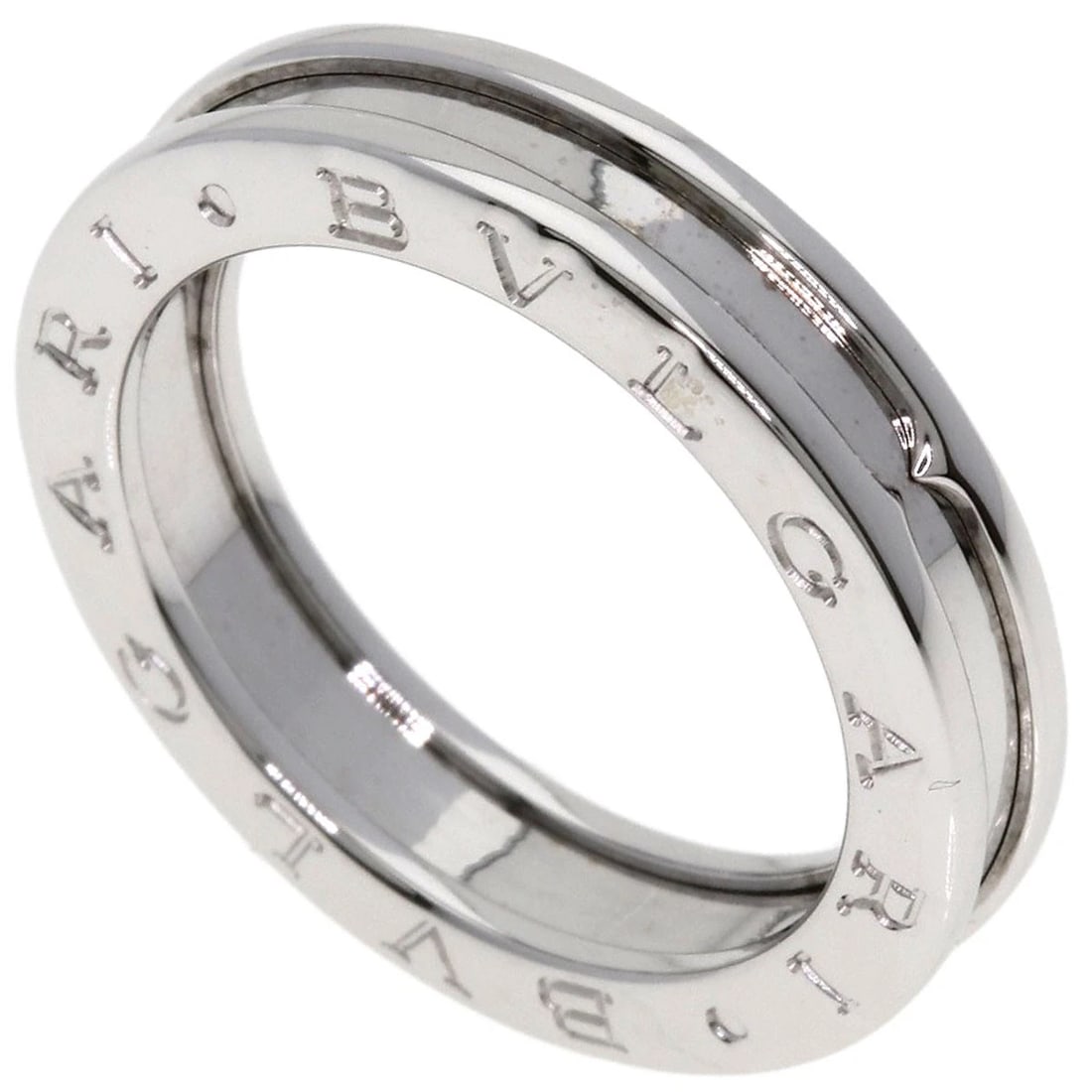 BVLGARI BAND RING K18 WHITE GOLD: BVLGARI band Ring K18 White Gold Brand: BVLGARI Type/Style: Ring Material: K18 White Gold, Color: Silver Size: 7.75(US) Accessories: None Accessories Notice: When purchasing pre-owned good