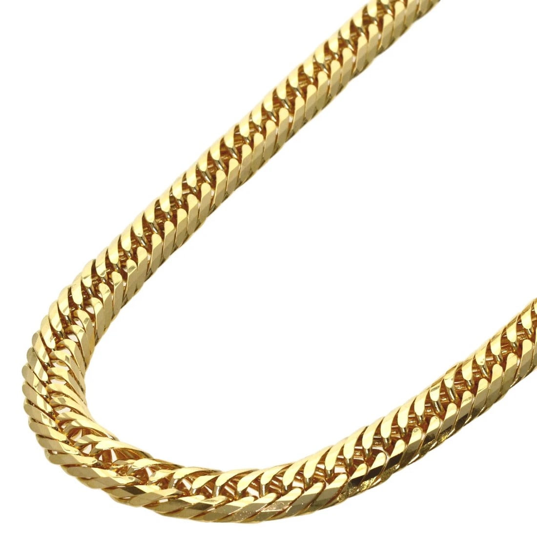 CURB CHAIN NECKLACE K18 YELLOW GOLD: Curb chain Necklace K18 Yellow Gold Brand: SELECT JEWELRY Type/Style: Necklace Material: K18 Yellow Gold, Color: Gold Size: Chain Length:19.3inch/49cm Chain Width:2.5inch/6.4mm Accessories: None <