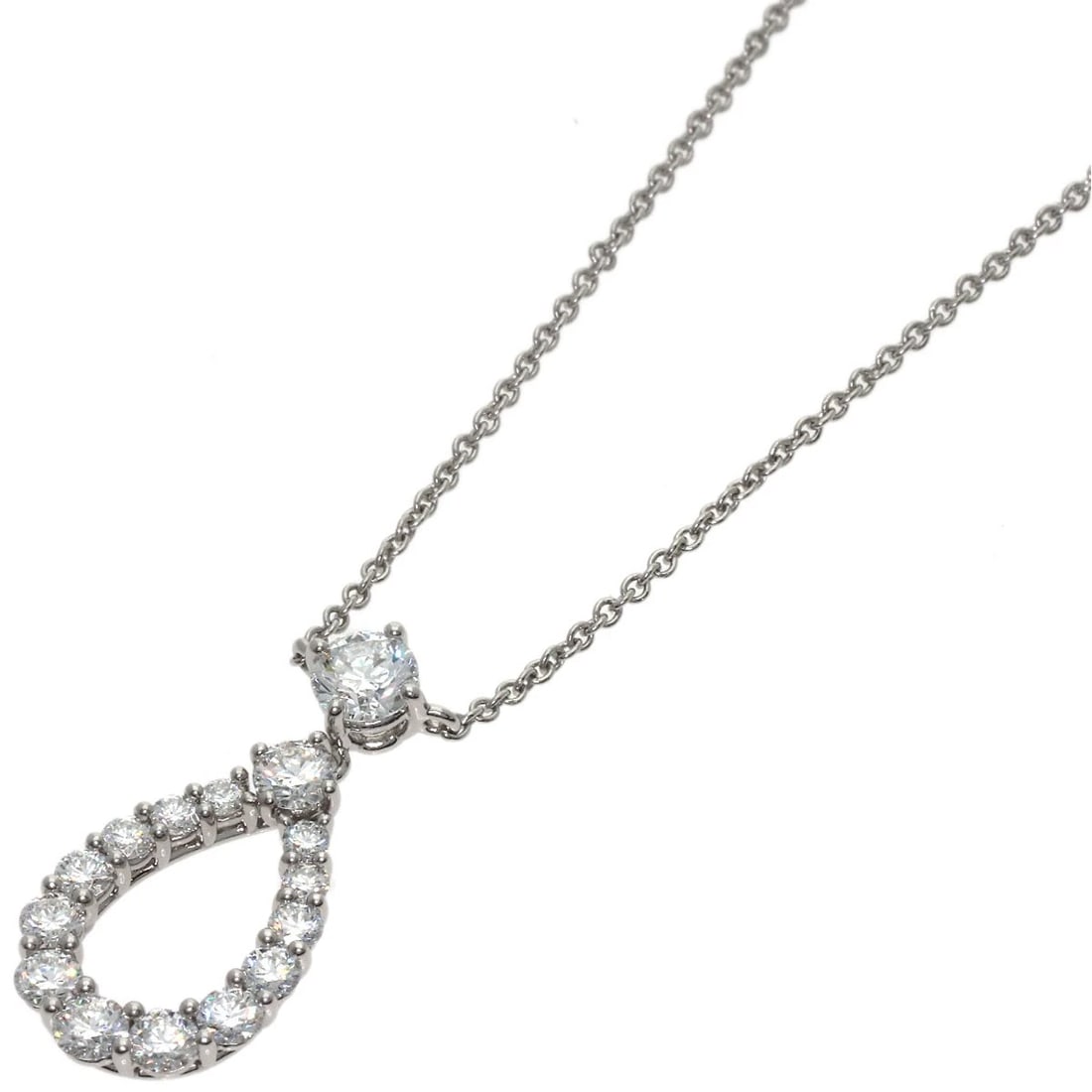 HARRY WINSTON DIAMOND NECKLACE PLATINUM PT950: HARRY WINSTON Diamond Necklace Platinum PT950 Brand: HARRY WINSTON Type/Style: Necklace Material: Platinum PT950, Main Stone Natural Color: Silver Size: Chain Length:15.7inch/40cm Chain Width:0.4inch/