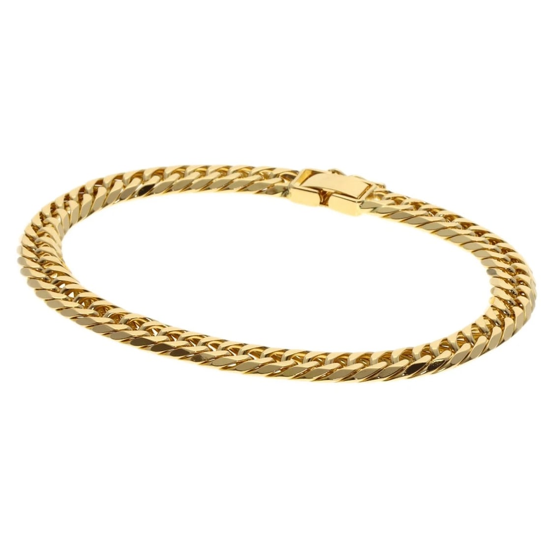 CURB CHAIN KIHEI BRACELET K18 YELLOW GOLD: Curb chain Kihei Bracelet K18 Yellow Gold Brand: SELECT JEWELRY Type/Style: Bracelet Material: K18 Yellow Gold, Color: Gold Size: Inner Circumference:7.3inch/18.5cm Band Width:0.2inch/6.3mm
