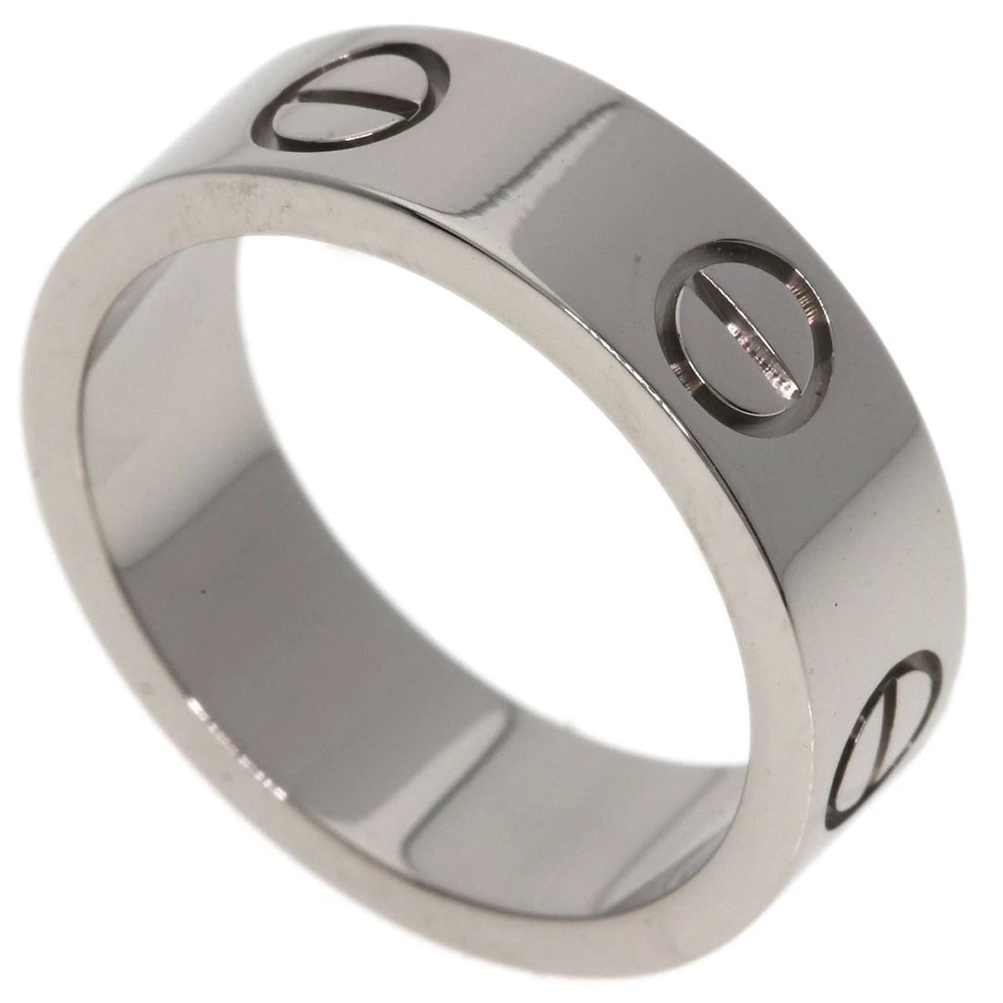 CARTIER LOVE RING K18 WHITE GOLD: CARTIER love Ring K18 White Gold Brand: CARTIER Type/Style: Ring Material: K18 White Gold, Color: Silver Size: 5(US) Accessories: None Accessories Notice: When purchasing pre-owned goods,