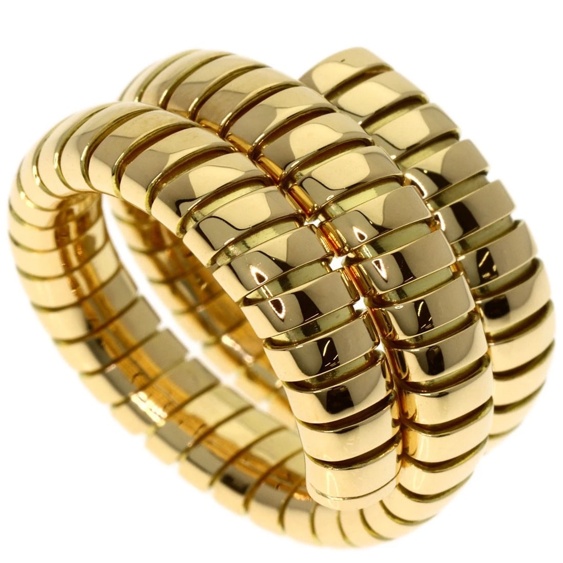 BVLGARI TUBOGAS RING K18 YELLOW GOLD: BVLGARI Tubogas Ring K18 Yellow Gold Brand: BVLGARI Type/Style: Ring Material: K18 Yellow Gold, Color: Gold Size: 6.25(US) Accessories: None Accessories Notice: When purchasing pre-owned g