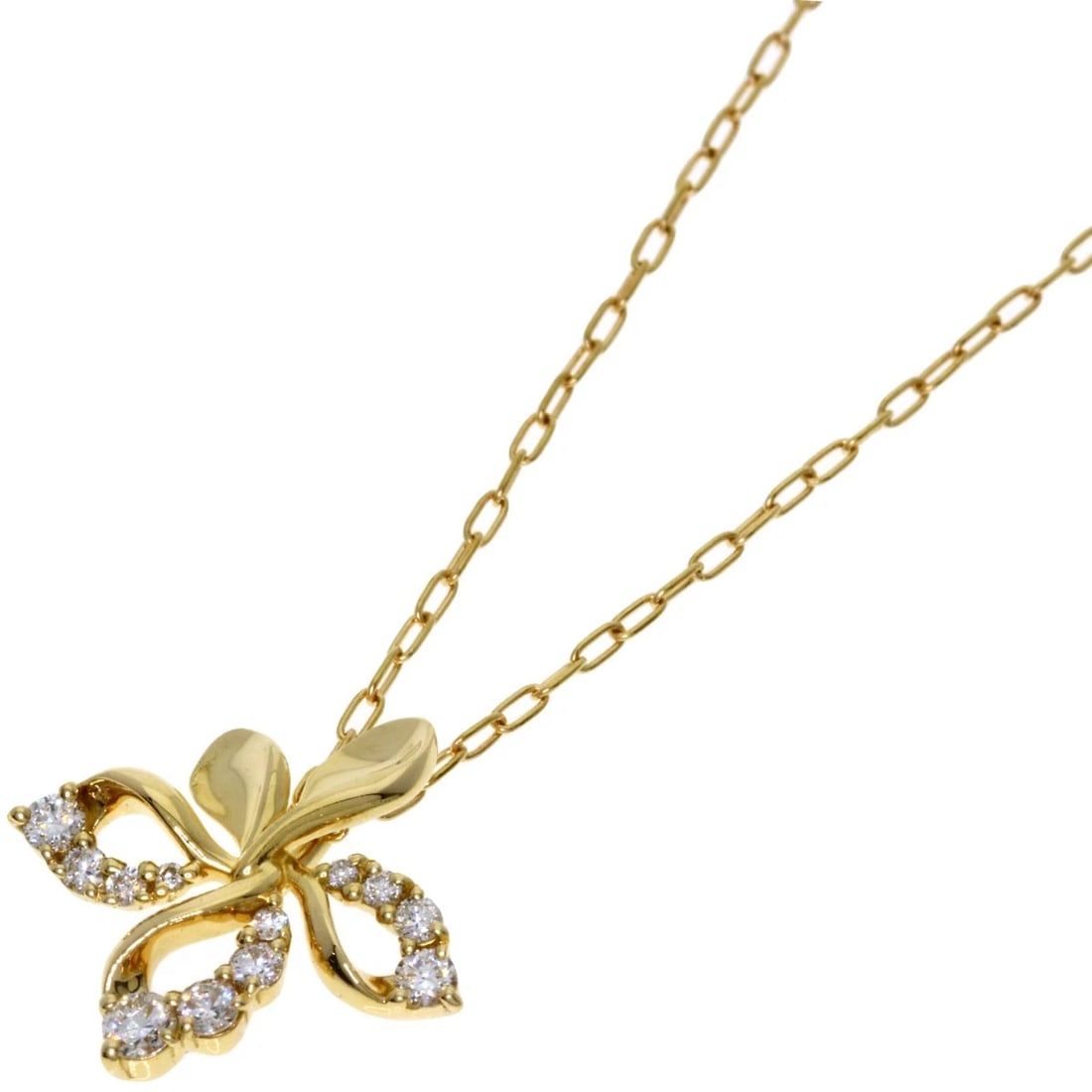 STAR JEWELRY DIAMOND NECKLACE K18 YELLOW GOLD: STAR JEWELRY Diamond Necklace K18 Yellow Gold Brand: STAR JEWELRY Type/Style: Necklace Material: K18 Yellow Gold, Color: Gold Size: Chain Length:17.7inch/45cm Chain Width:0.4inch/1mm Top