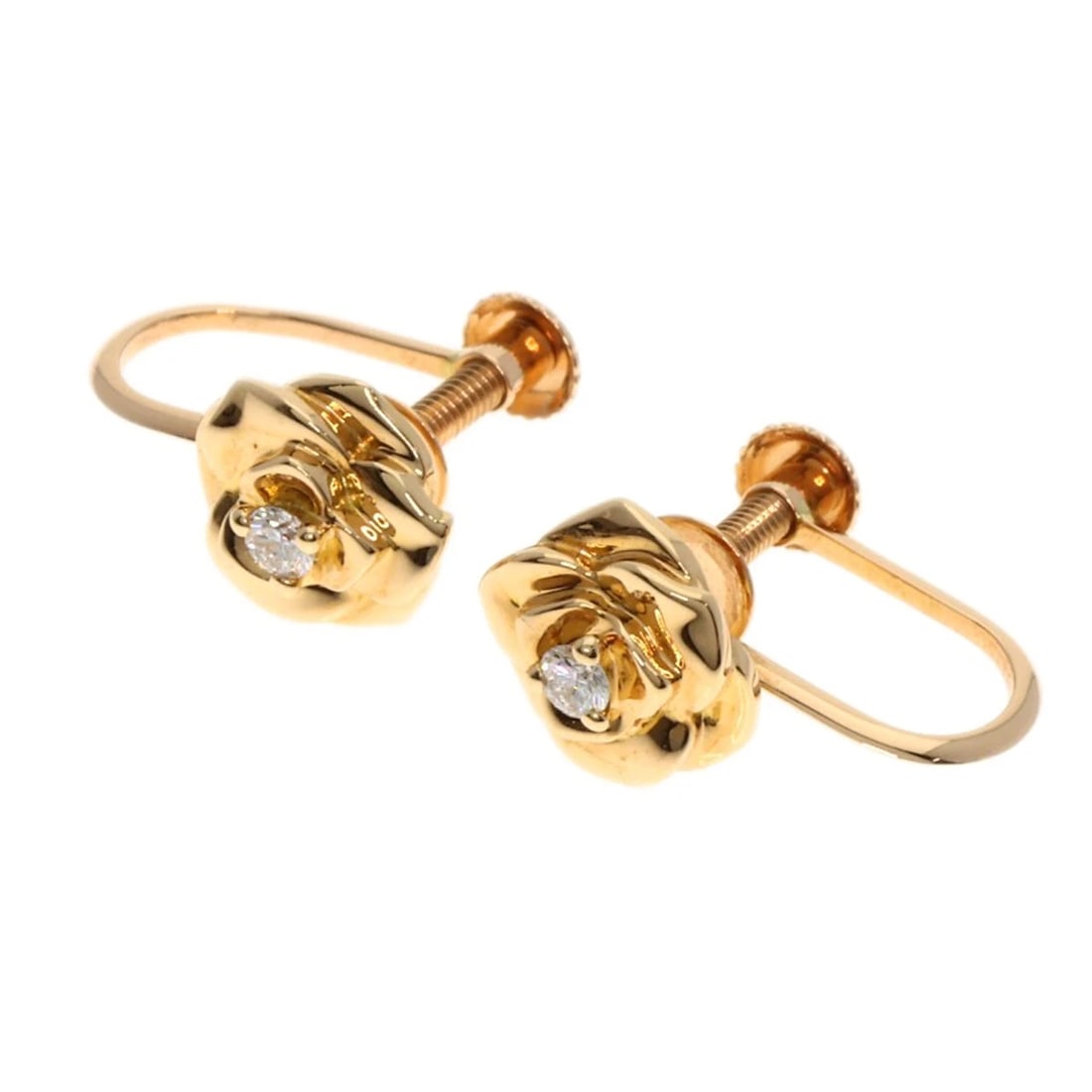 PIAGET ROSE DIAMOND EARRING K18 PINK GOLD: PIAGET Rose Diamond Earring K18 Pink Gold Brand: PIAGET Type/Style: Earring Material: K18 Pink Gold, Color: Gold Size: Top Size:0.3inch/7.6x6.8x3.4mm Accessories: None Accessories Notice: