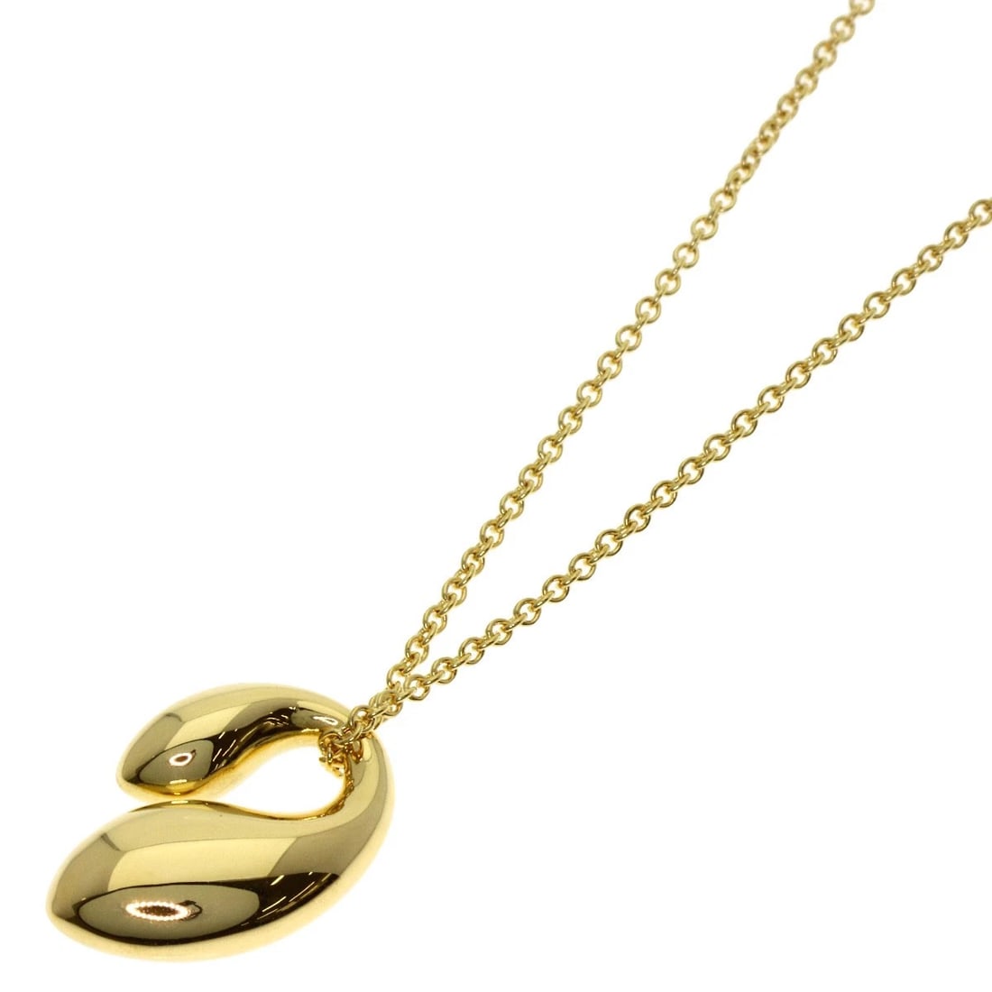 TIFFANY&CO. DOUBLE TEARDROP NECKLACE K18 YELLOW GOLD: TIFFANY&Co. Double teardrop Necklace K18 Yellow Gold Brand: TIFFANY&Co. Type/Style: Necklace Material: K18 Yellow Gold, Color: Gold Size: Chain Length:15.7inch/40cm Chain Width:0.3inch/0.7mm Top Size:
