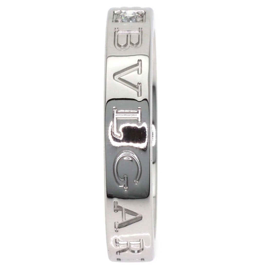 BVLGARI DIAMOND RING K18 WHITE GOLD: BVLGARI Diamond Ring K18 White Gold Brand: BVLGARI Type/Style: Ring Material: K18 White Gold, Color: Silver Size: 7.5(US) Accessories: None Accessories Notice: When purchasing pre-owned go